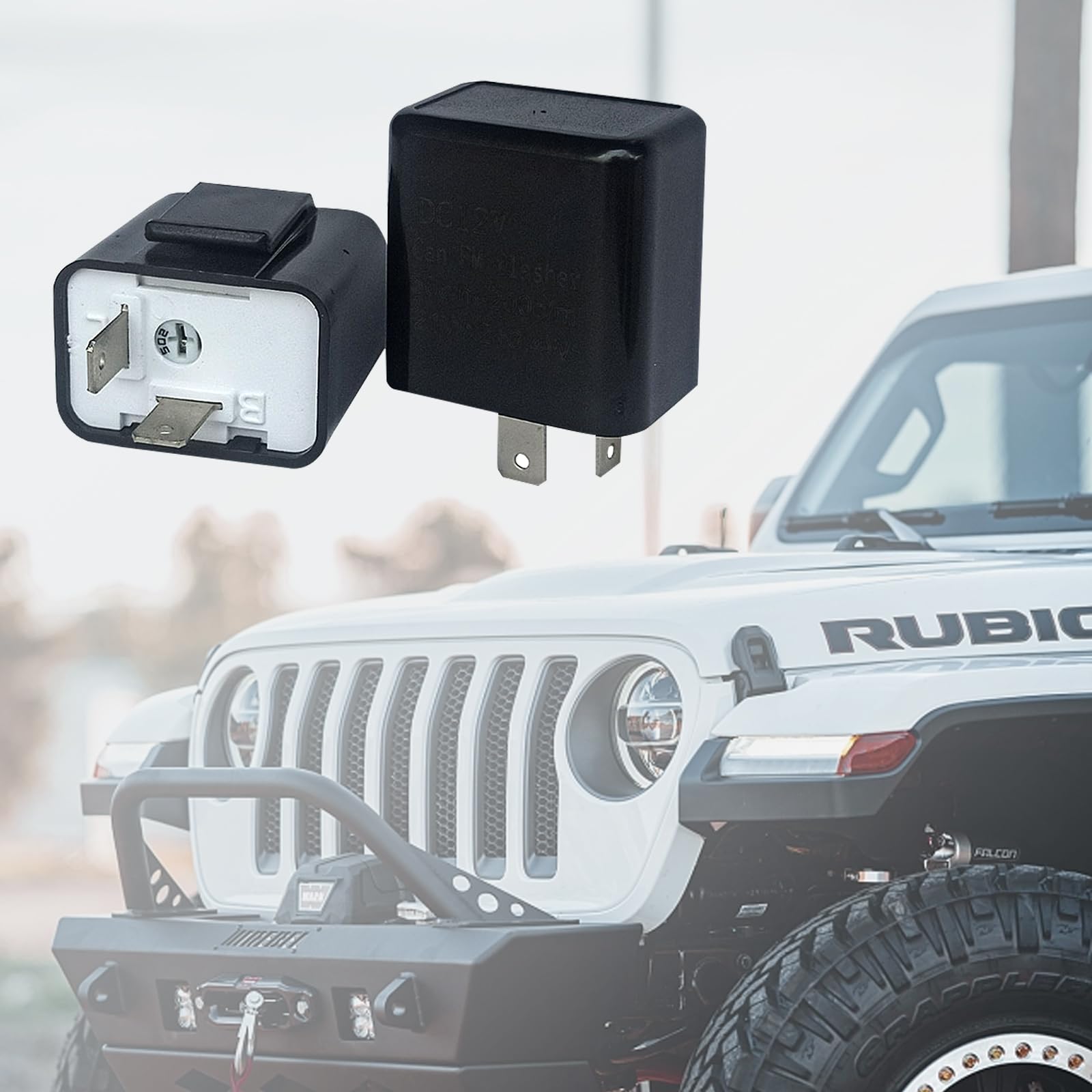 Sodcay Pack-2 LED Flasher Relay, 2 Pin Hazard Warn Flash Relay, 12V Speed Adjustable Relay, Replacement for Most Cars Motorcycle