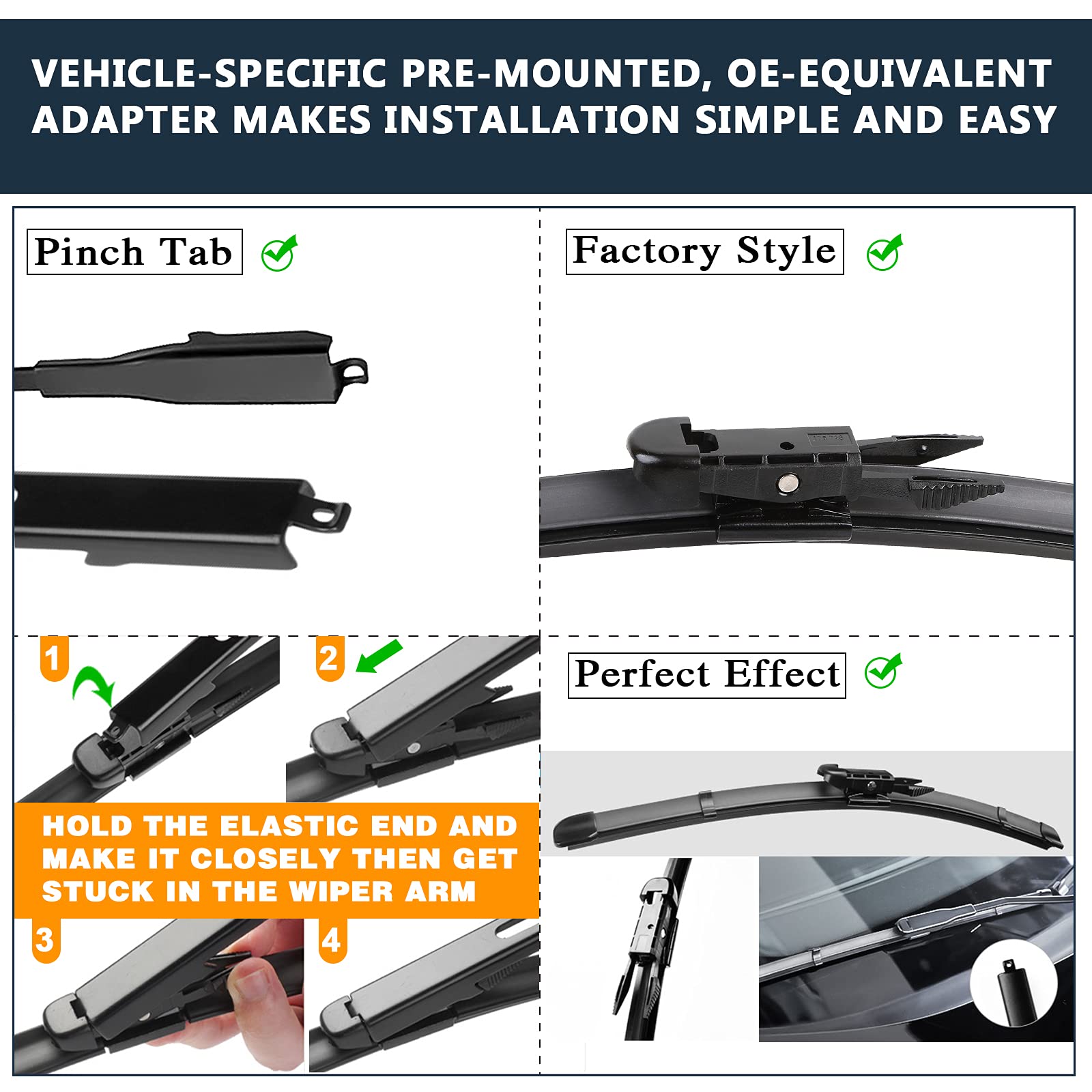 AUTOBOO Windshield Wiper Blades for Ford Escape 2012 2011 2010 2009 2008 with Rear Blade 20''+20''+12'' Original Equipment - I&L