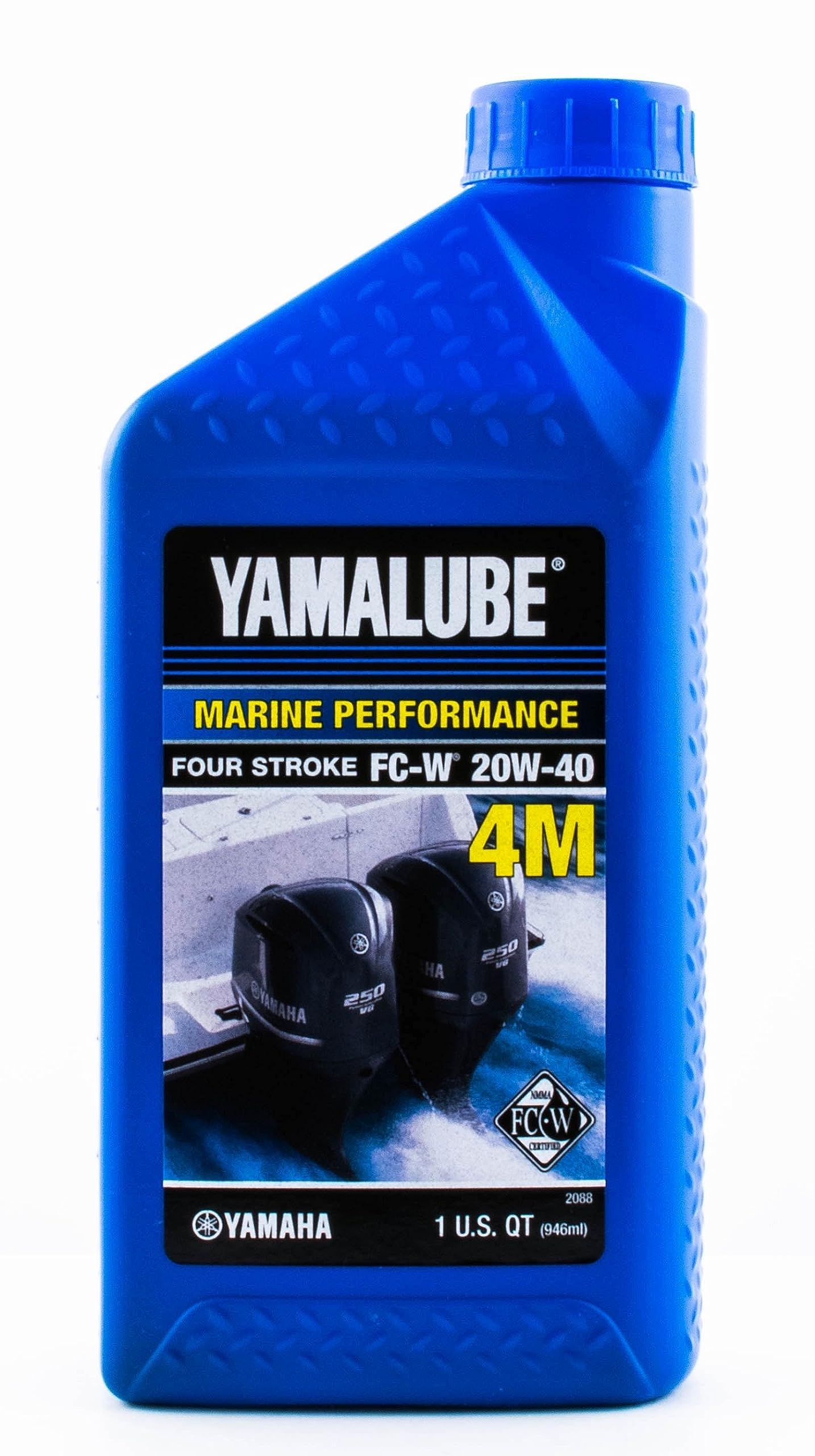 Yamaha OEM, Yamalube 20W-40 4M Marine Engine Oil, 1 Quart, LUB-20W40-FC-12