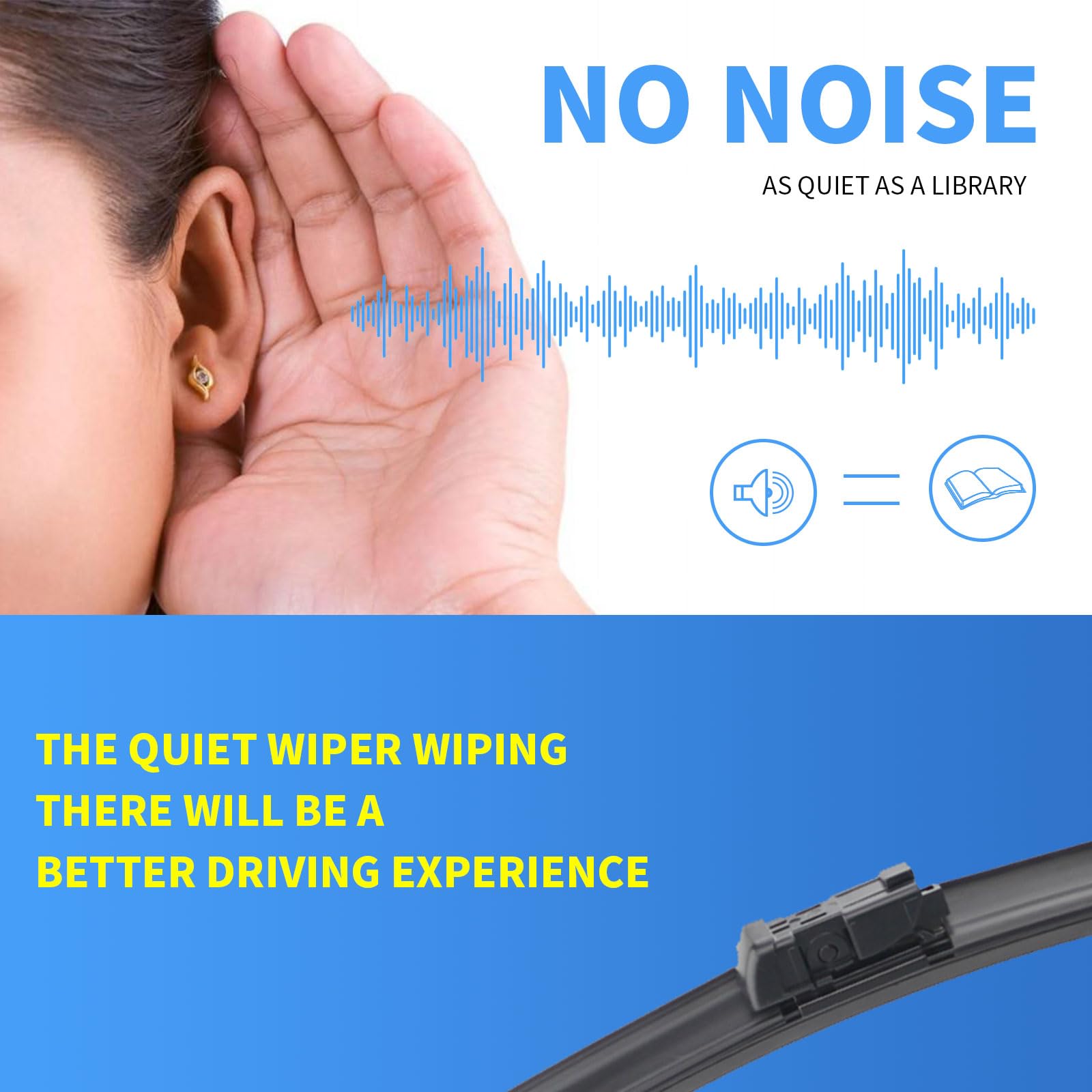 Gavimnal 22''+20''+10'' Silicone Wiper Blades Replacement For Jeep Renegade 2015-2023,All-Season Front Rear Windshield Wiper Bla