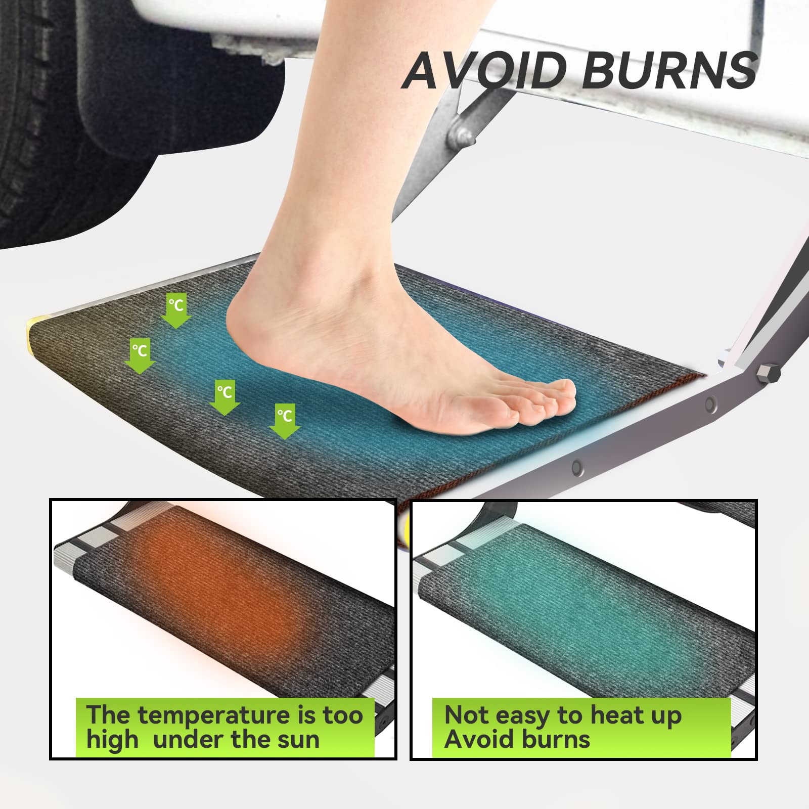 Rvmate Rv Step Rugs 23 Inch Rv Step Covers Wrap Around Radius Steps With Snap Fasteners Quickly To Release And Fit, 3 Packs