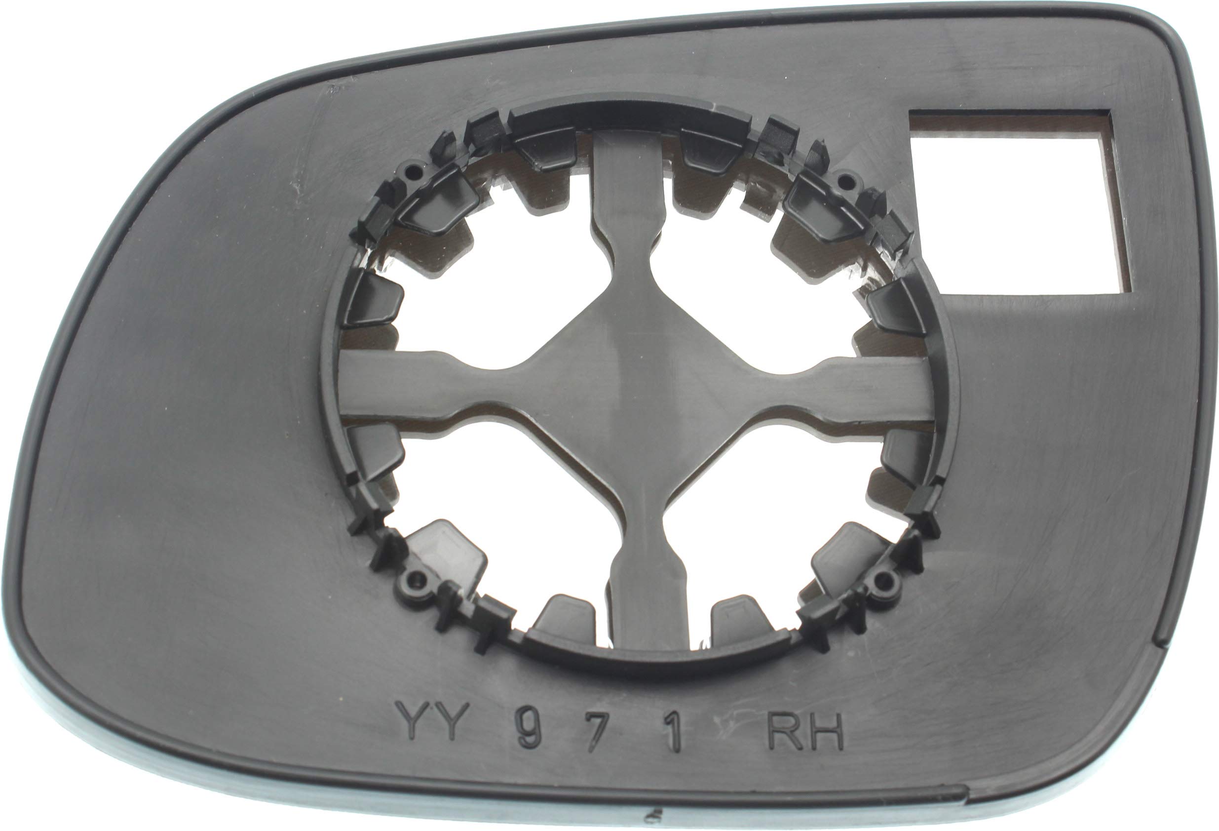 Evan Fischer Mirror Glass Compatible with 2010-2011 Hyundai Accent, Fits 2010-2011 Kia Rio & 2010-2011 Rio5 Passenger Side Convex, With backing plate