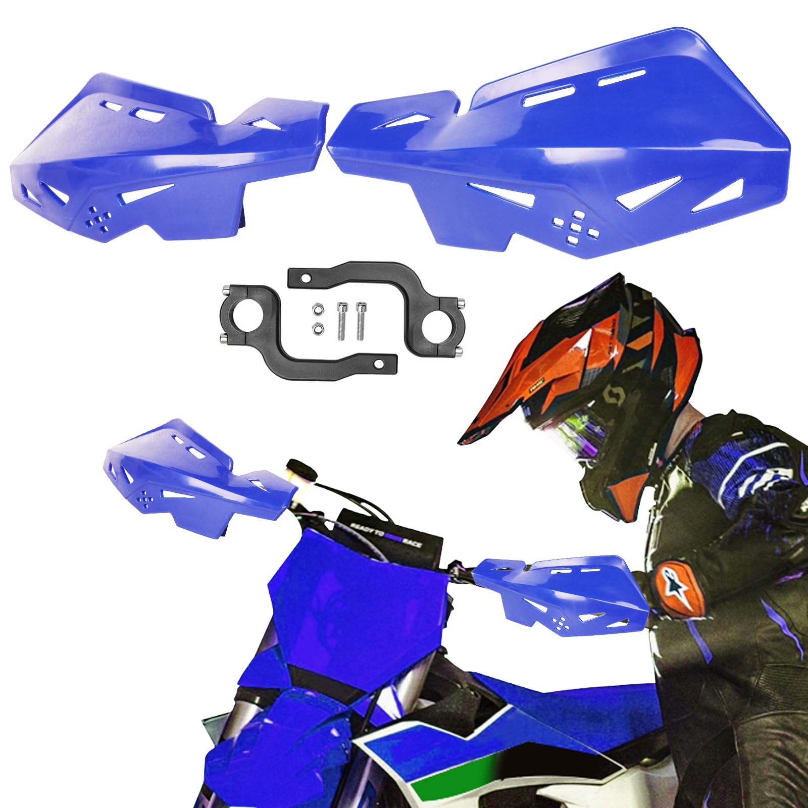 PRO CAKEN Universal 7/8'' 22mm and 1 1/8'' 28mm Handle Bar Hand Guards Nylon Bracket for Dirt Bike Motocross ATV for SX SXF EXC 