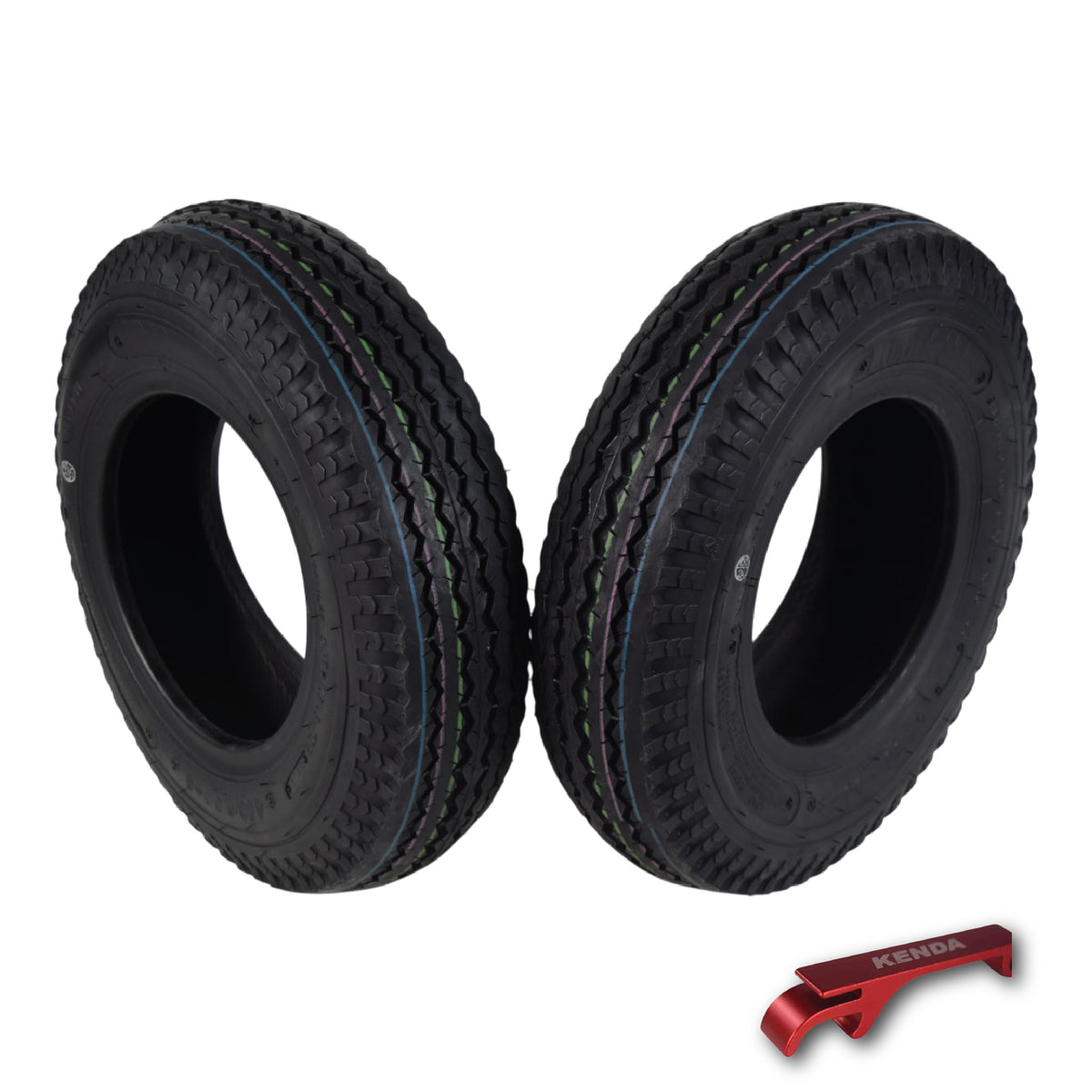 Kenda K371 4.80/4.00-8 Loadstar Trailer Tires - 4.80-8/4.00-8 Bias Ply - Durable, High-Load Capacity For Utility Trailers, Cargo