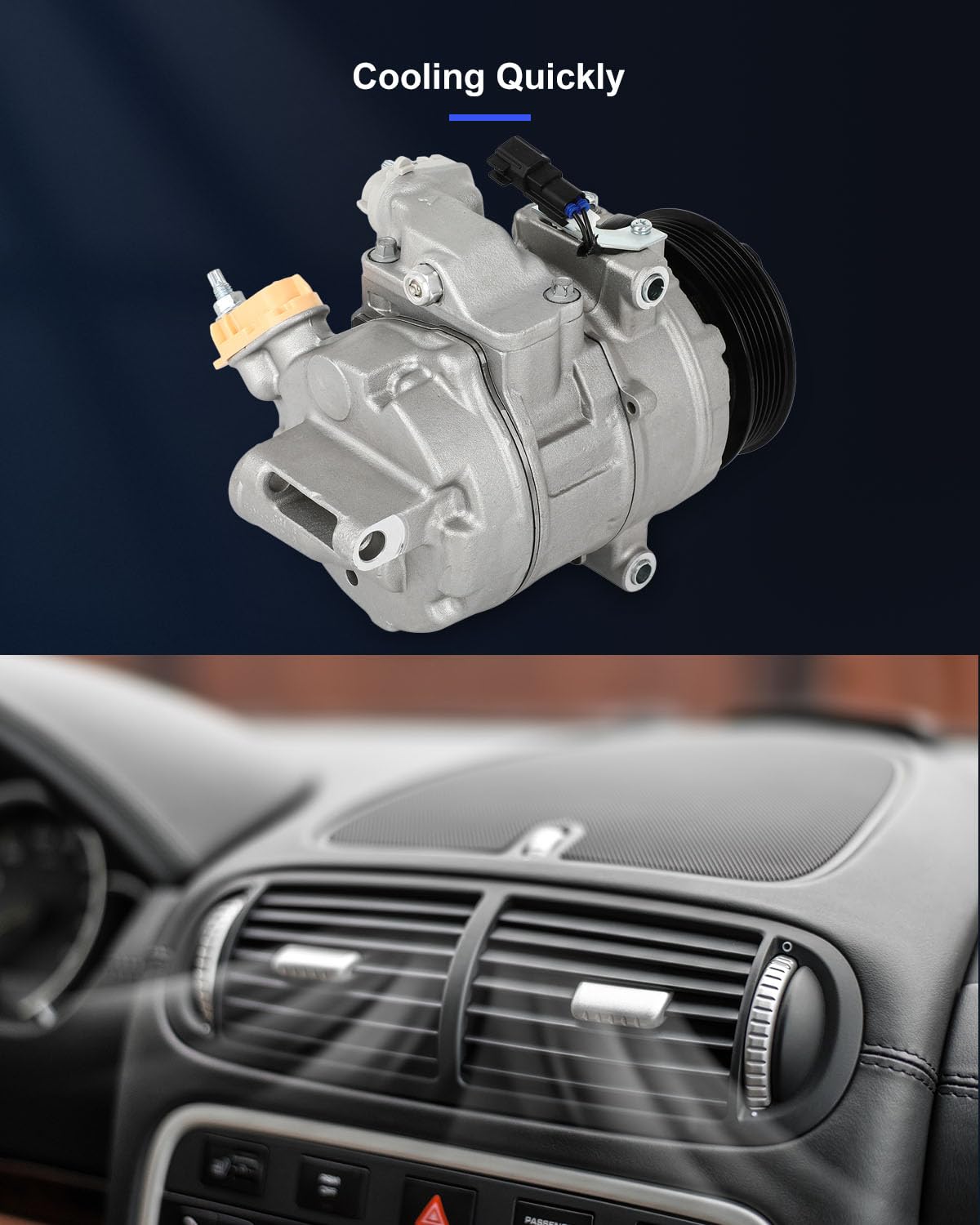 Eccpp A/C Compressor With Clutch 2013-2019 Fit For Ford Explorer 3.5L 2013-2016 Fit For Lincoln Mks Mkt 3.5L Ac Compressor