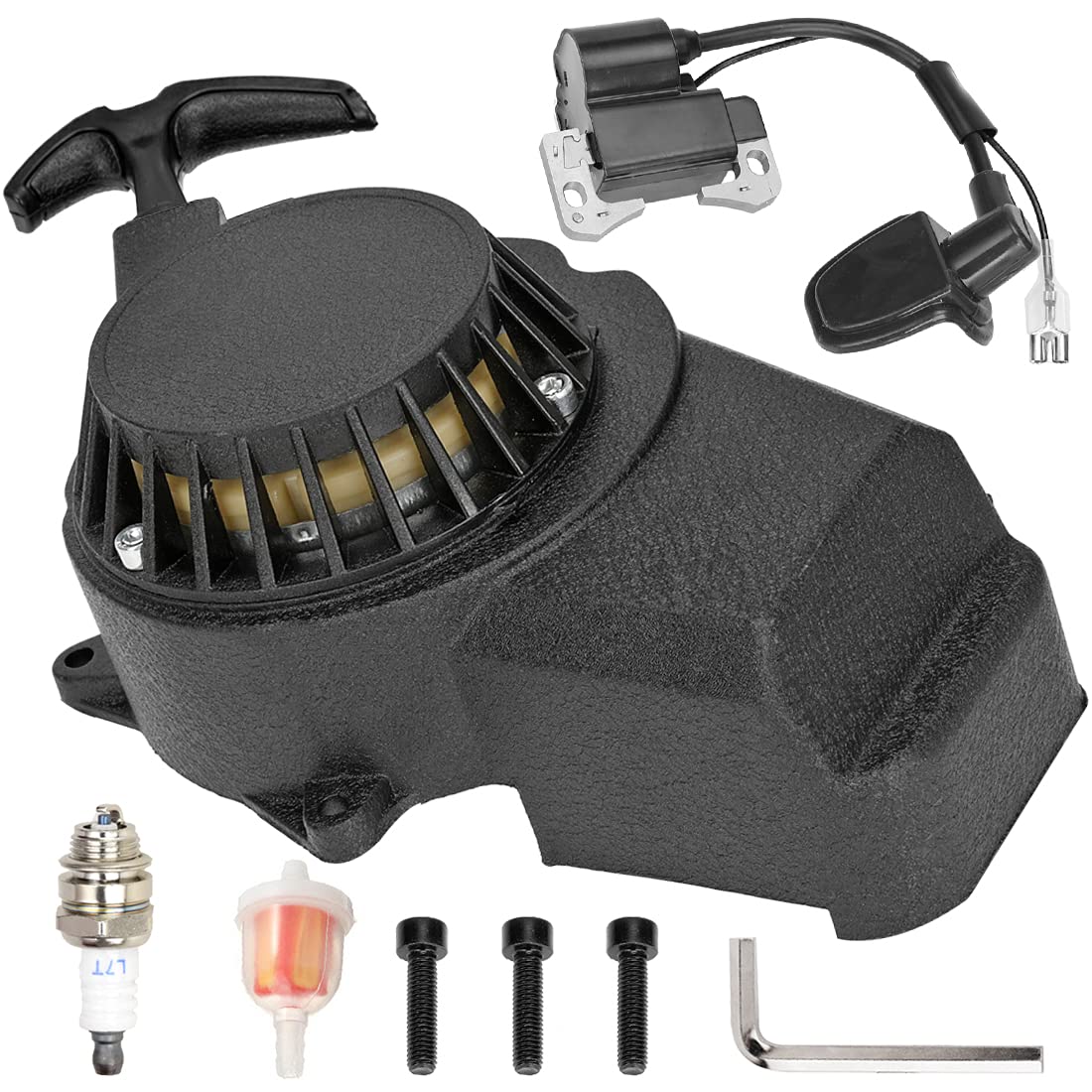 Fvrito Alloy Easy Pull Recoil Start Starter Ignition Coil For 2 Stroke Engine 47Cc 49Cc 50Cc Syx Taotao Coolster Ssr Mototec Chi