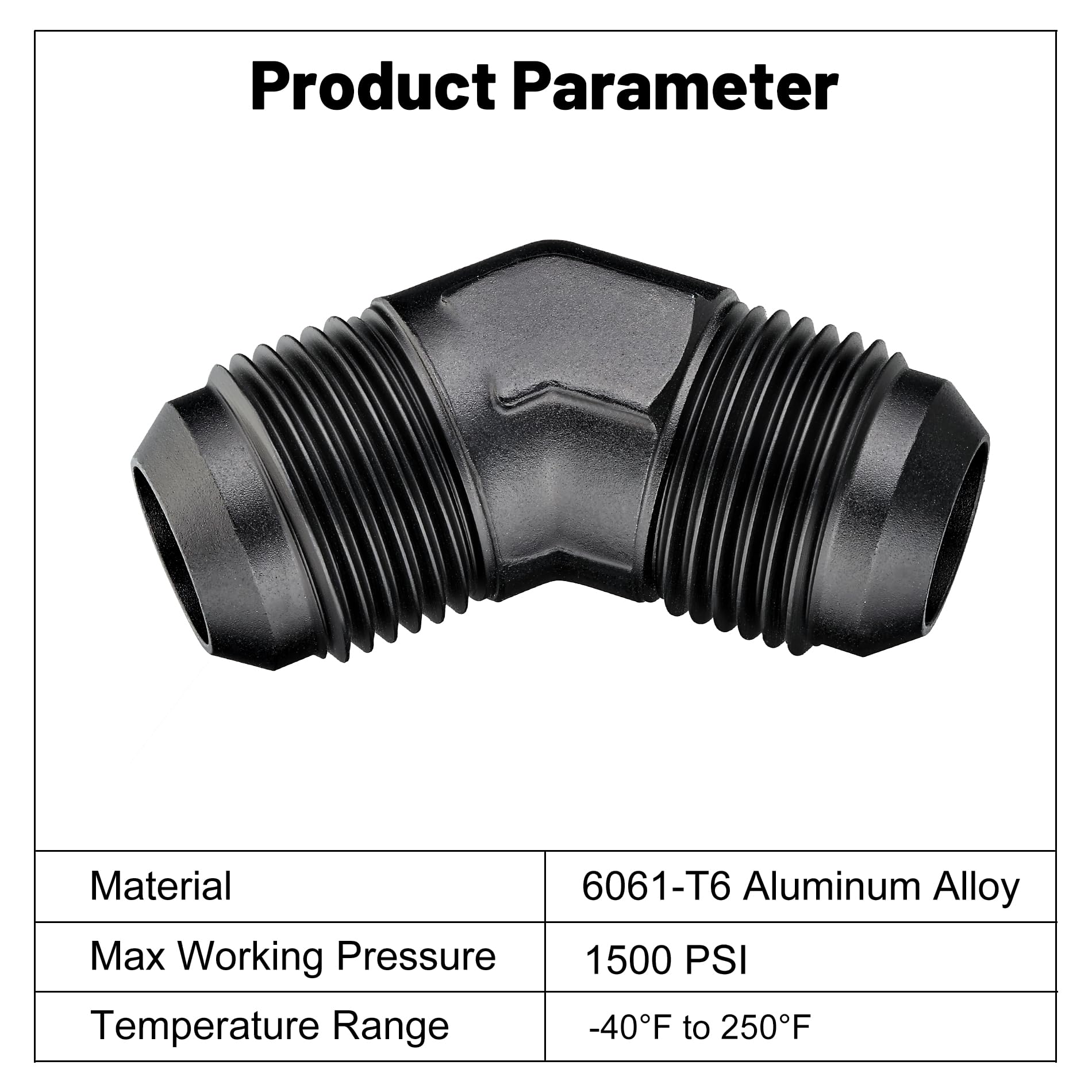 EVIL ENERGY 12AN Male to Male Flare 45 Degree Union Coupler Fitting Coupling Aluminum Black