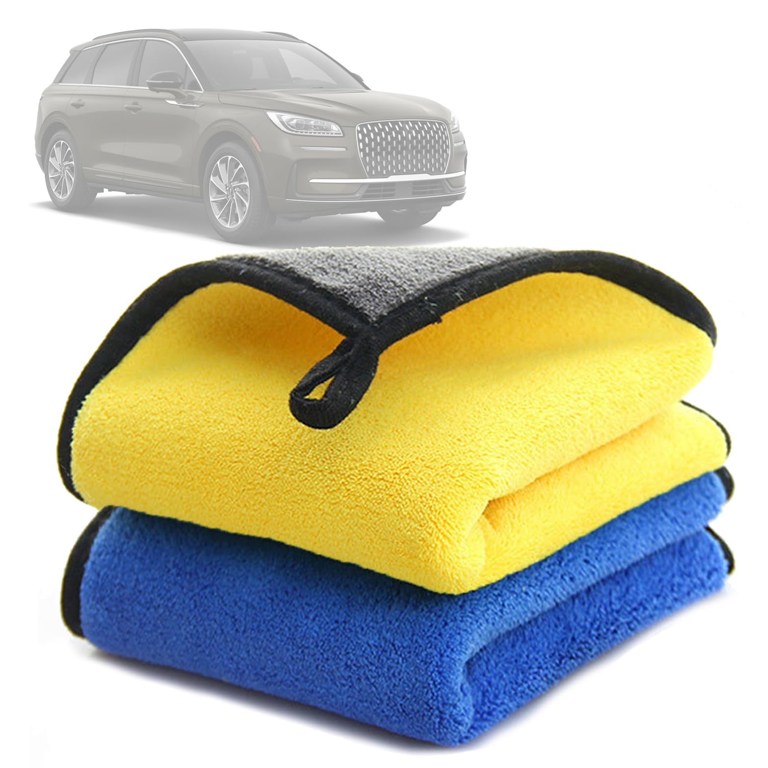 Souruud 2 Pack Microfibre Car Cloths UltraAbsorbent 500 GSM  Ideal for Cleaning, Washing and Drying Car, Motorcycle and Home 