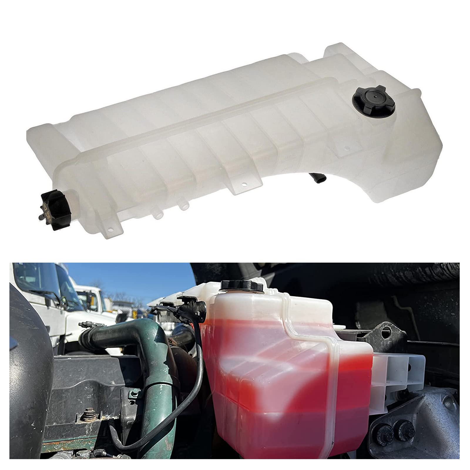 Lostar Coolant Reservoir With Cap & Sensor Fits 2008 - 2017 Volvo Vhd Vnl Vhd Truck And Mack Chu Cxn Cxu 21846997, 603-5505