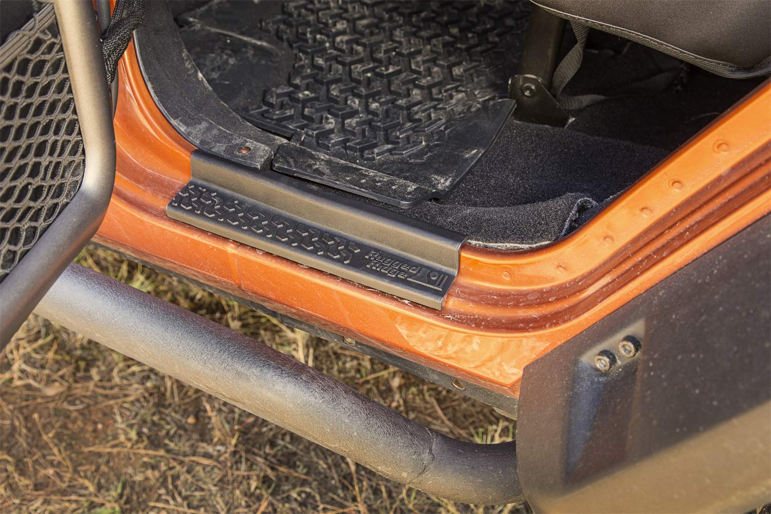 Rugged Ridge All-Terrain Entry Guards for Jeep Wrangler JKU | 4-Piece Set, No Drill | Black Thermoplastic | 11216.21 | Fits 2007