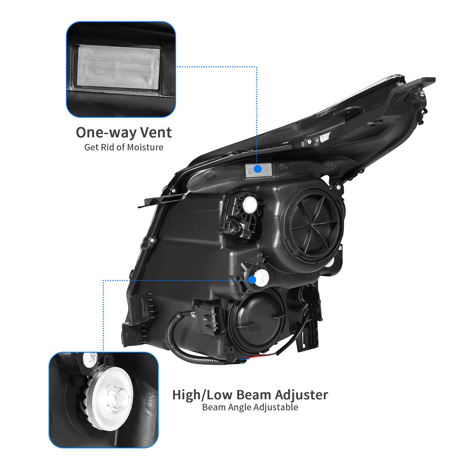 Dwvo Headlights Assembly Compatible With 2010 2011 2012 2013 2014 2015 2016 Cadillac Srx 10 11 12 13 14 15 16 Oe Projector Headl