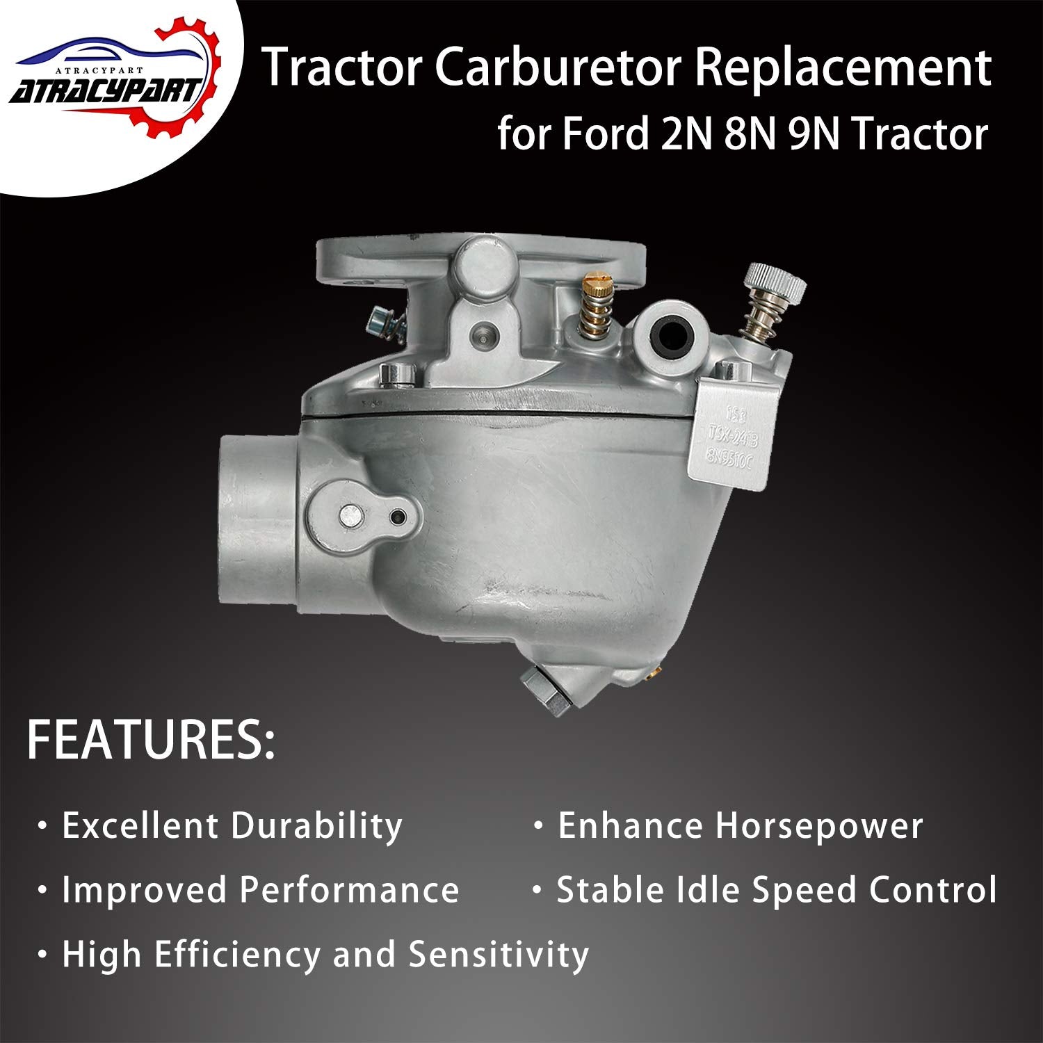 Ford 8N Marvel Schebler Carburetor | Heavy-Duty Carb Fit For Ford Tractor 2N 9N (1939-1952) | Replace# 8N9510C, 9N9510A, B3Nn9510A, Tsx33, Tsx241A, Tsx241B, Tsx241C
