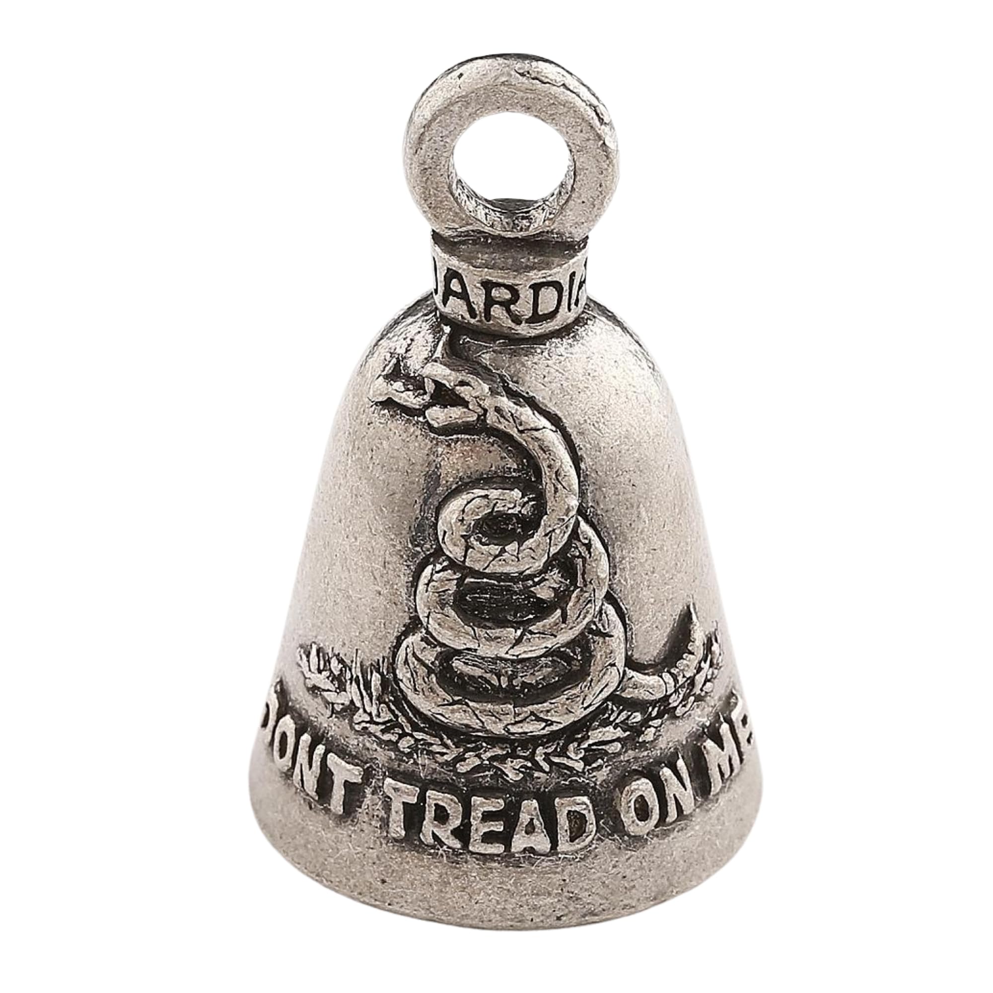 Guardian Bell Don'T Tread On Me Good Luck Bell W/Keyring & Black Velvet Gift Bag | Motorcycle Bell | Lead-Free Pewter | Good Luc