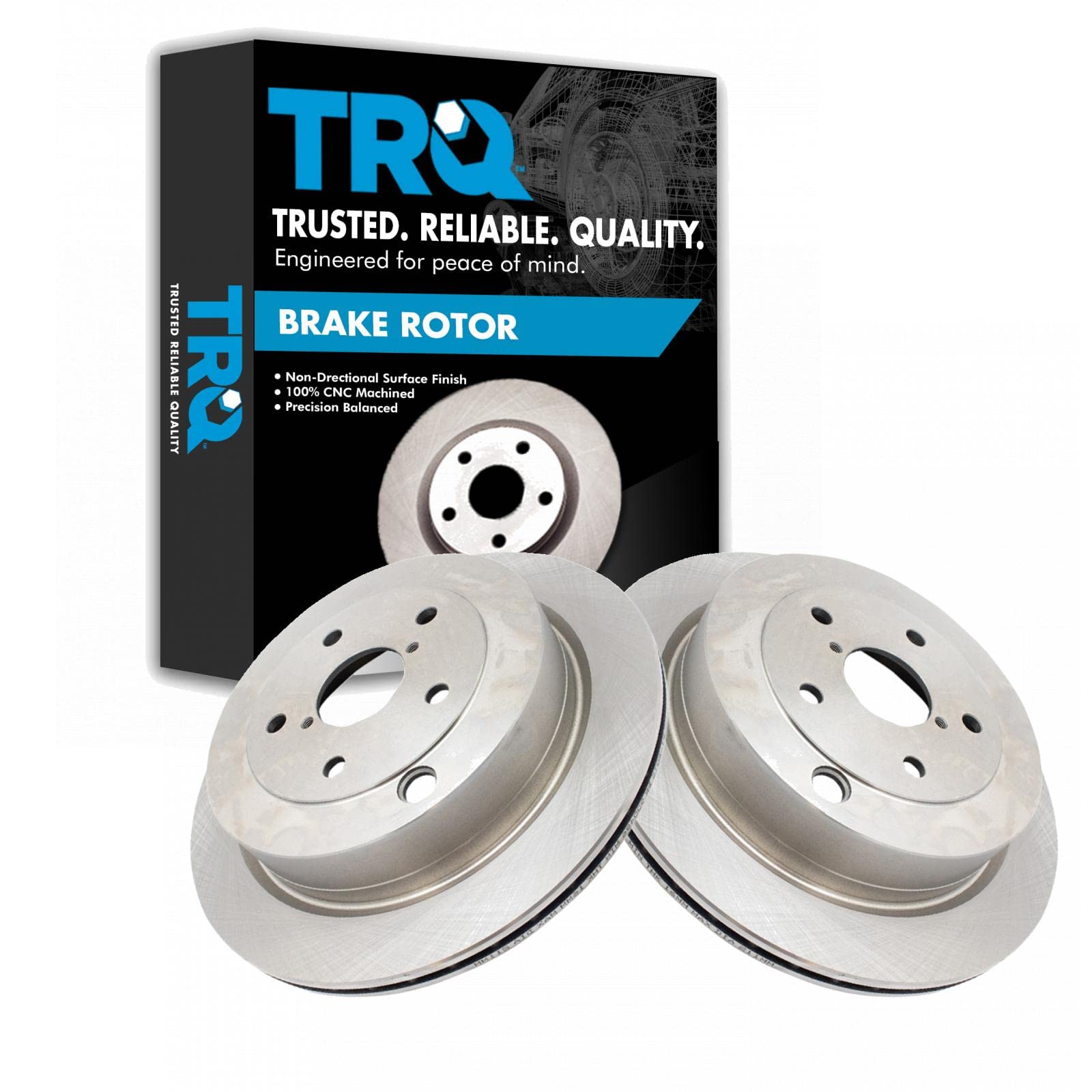 Trq Rear Brake Rotors Set Vented Compatible With 2006-2007 Subaru B9 Tribeca 2008-2014 Tribeca