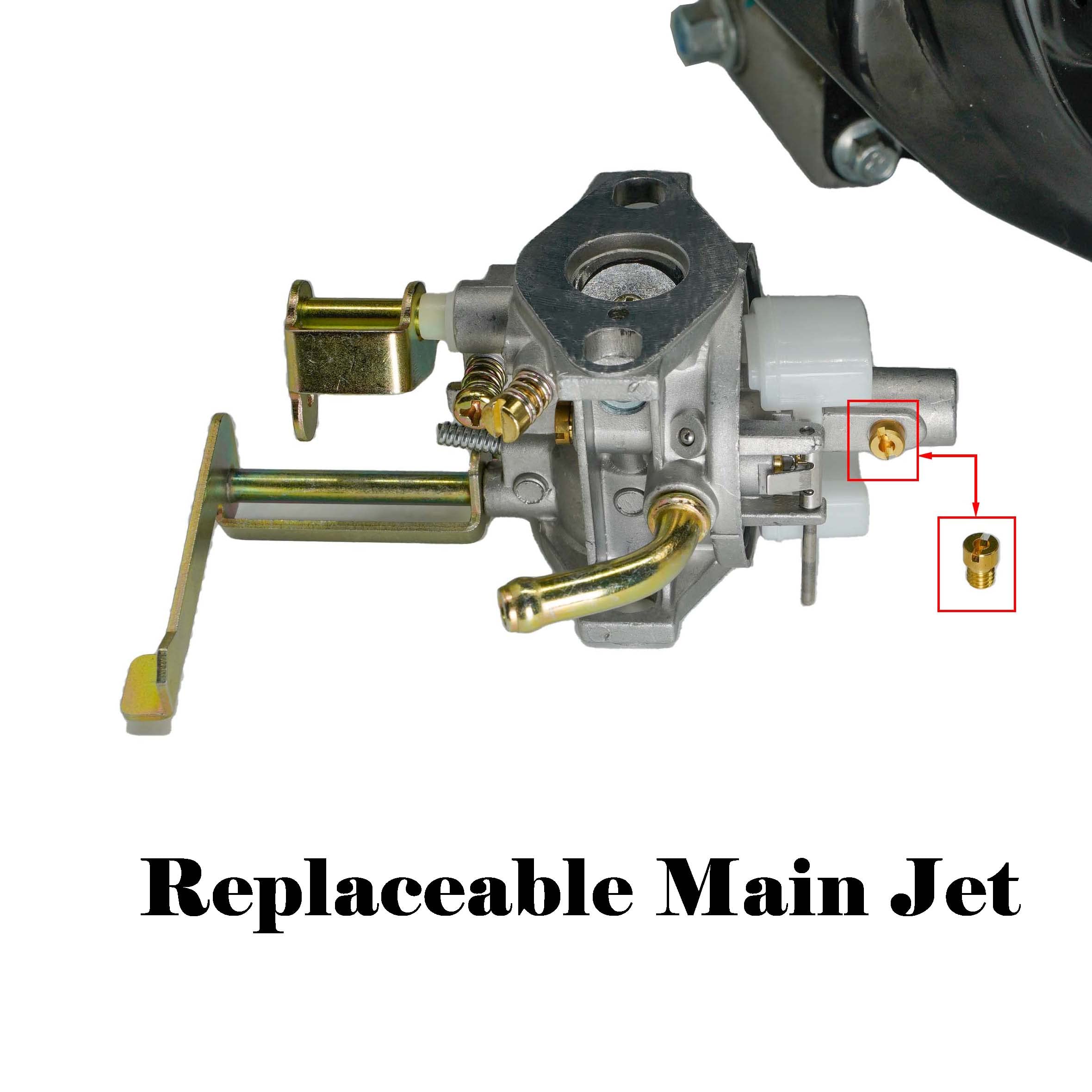 JMCHstore Performance Carb W/Replaceable Main Jet For Coleman CT100U CC100X Mini Bike, Carburetor for Predator 79cc Engine; Mass