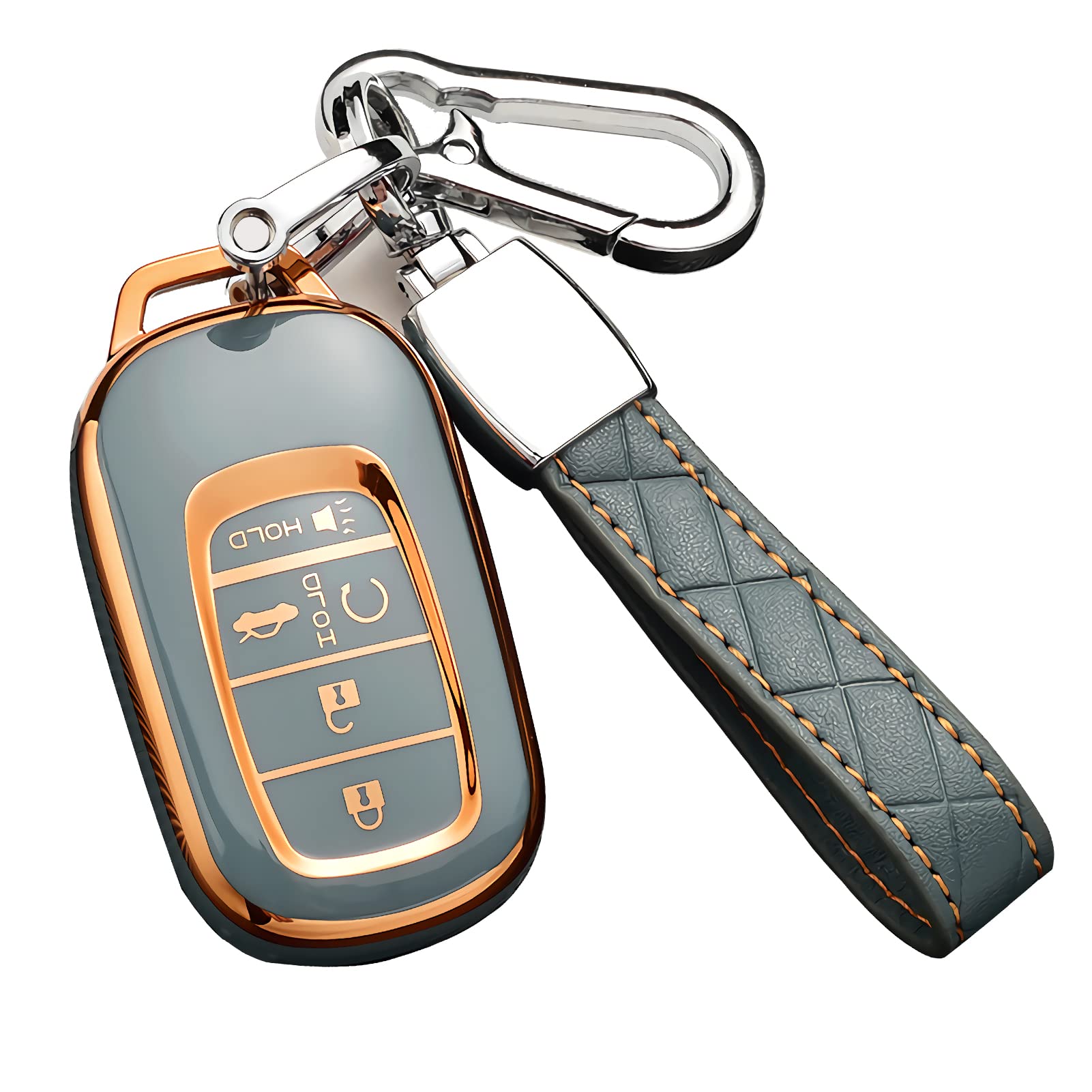 Cacacar For Honda Key Fob Cover With Keychain, Premium Soft Tpu Full Protection Key Fob Case For Honda Accord Civic Smart Remote