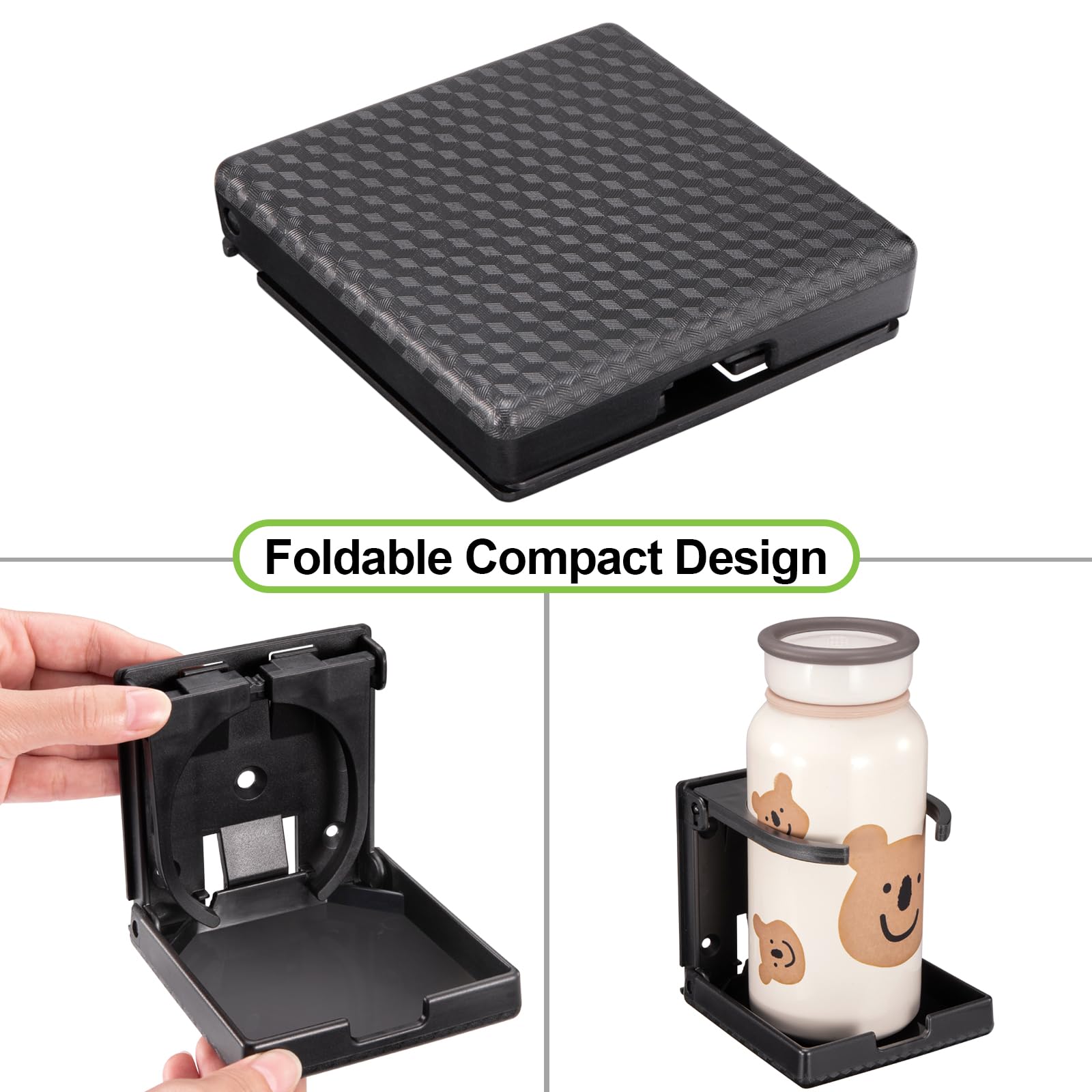 Spurtar 2Pcs Adjustable Folding Drink Holder Fit Most Size Mugs Bottle Wall Cup Holder Car Water Bottle Holder For Trucks, Rvs,