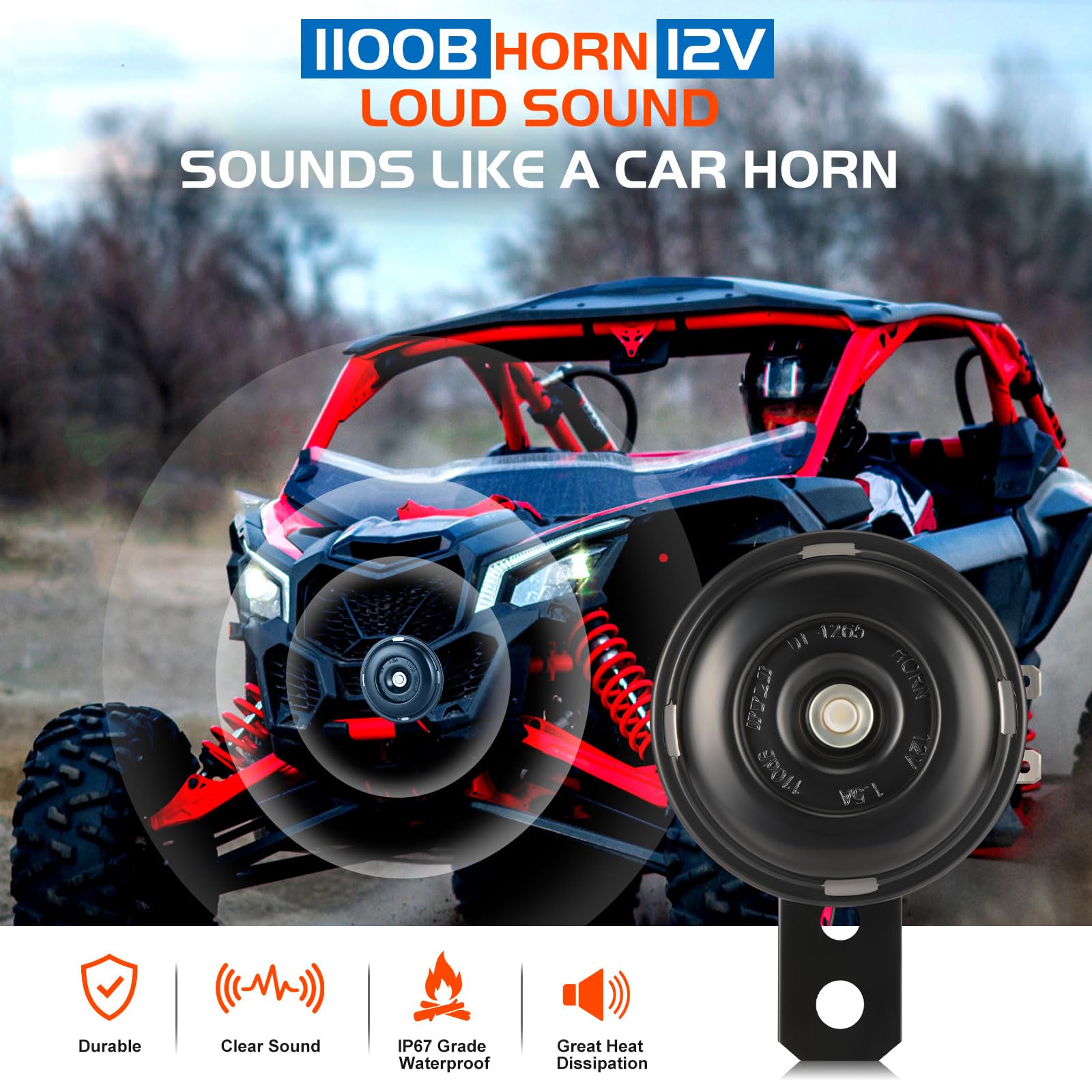 Isinflash Atv Utv Sxs Turn Signal Horn Kit Street Legal Rocker Switch With Led Lights Hazard Flasher Relay Compatible With Polaris Rzr Ranger Turbo Can-Am Golf Carts Kawasaki Teryx