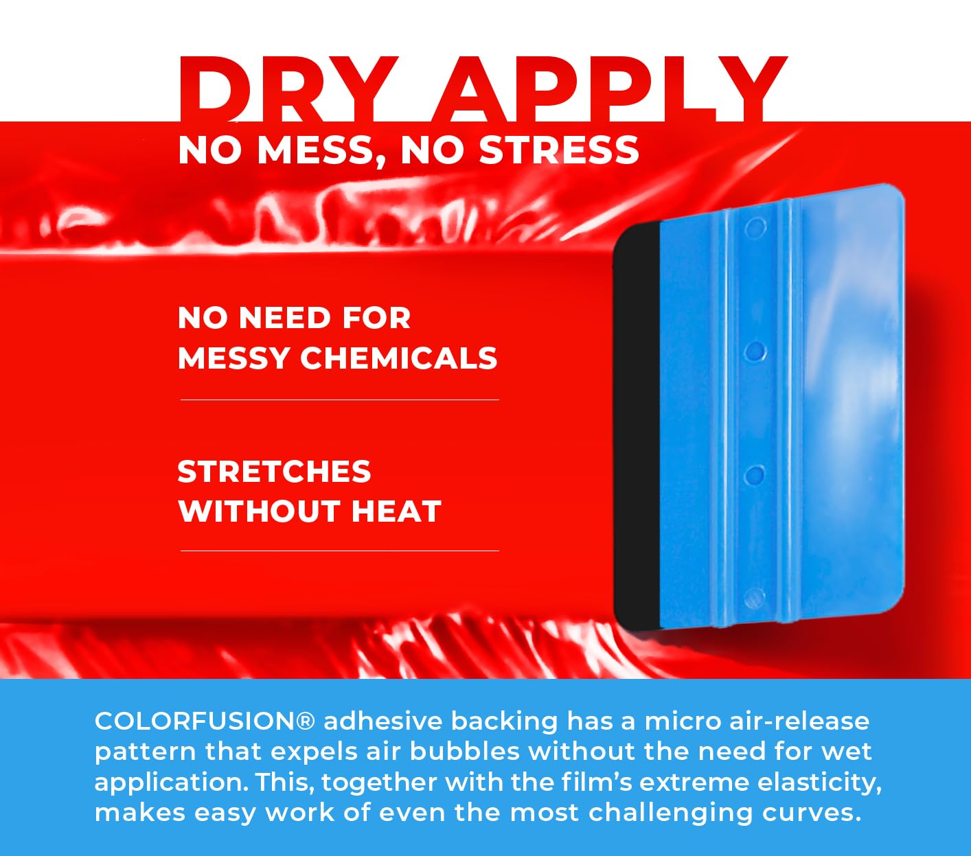 Colorfusion Ppf By Vvivid, Gloss Ultra Red Dry Apply Ppf Vinyl Car Wrap Roll 20Ft X 5Ft