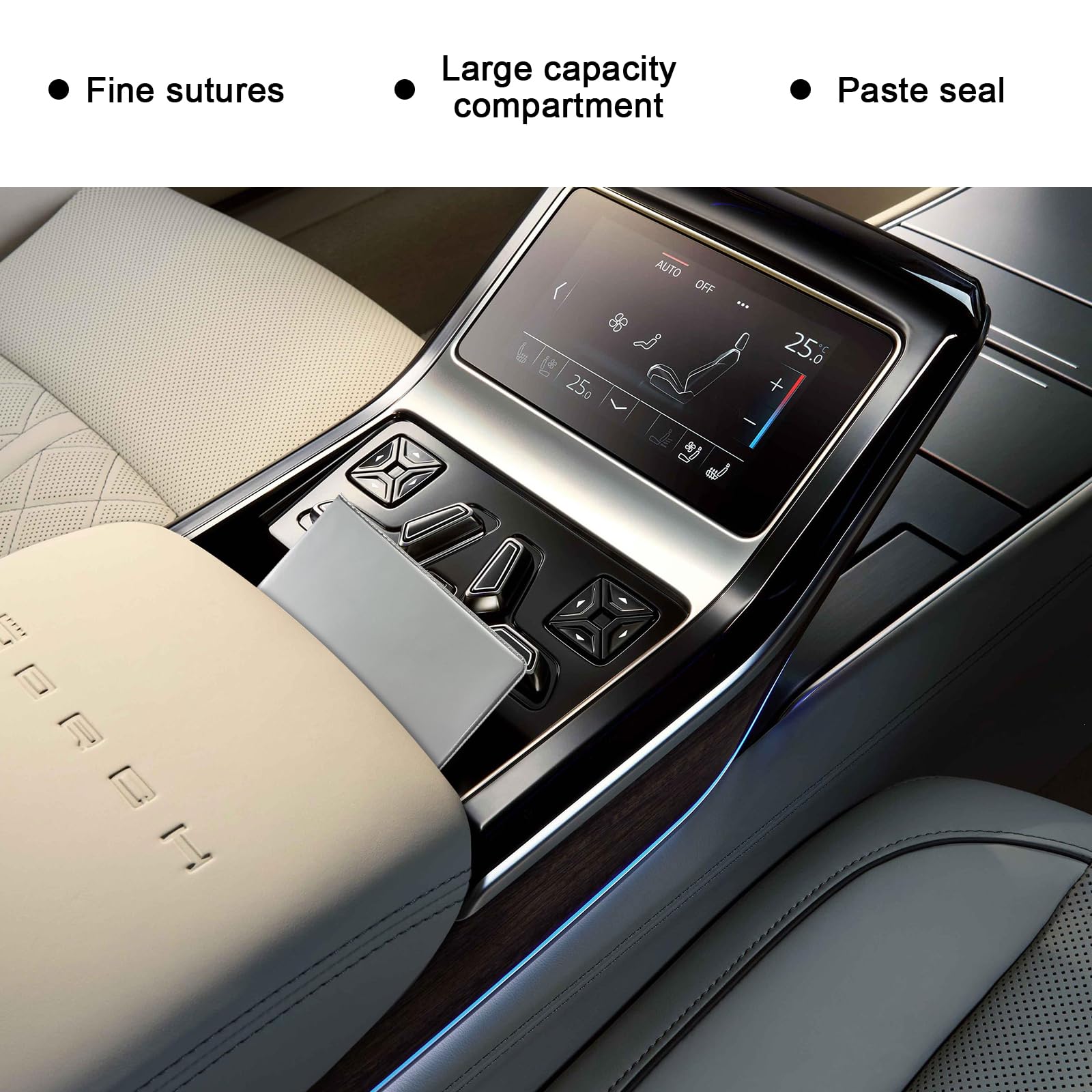 Ziciner Car Registration and Insurance Holder, 5.2''   4.7'' Premium Leather Auto Glove Box Organizer with Closure, Essential Ca