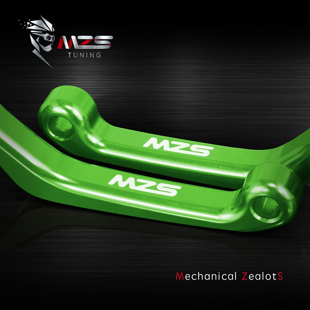 Mzs Green Dirt Bike Brake Clutch Levers Pivot Adjustable Cnc Compatible With Klx125 10-16 / Klx250 Klx250S Klx250Sf 08-20 / Klx2