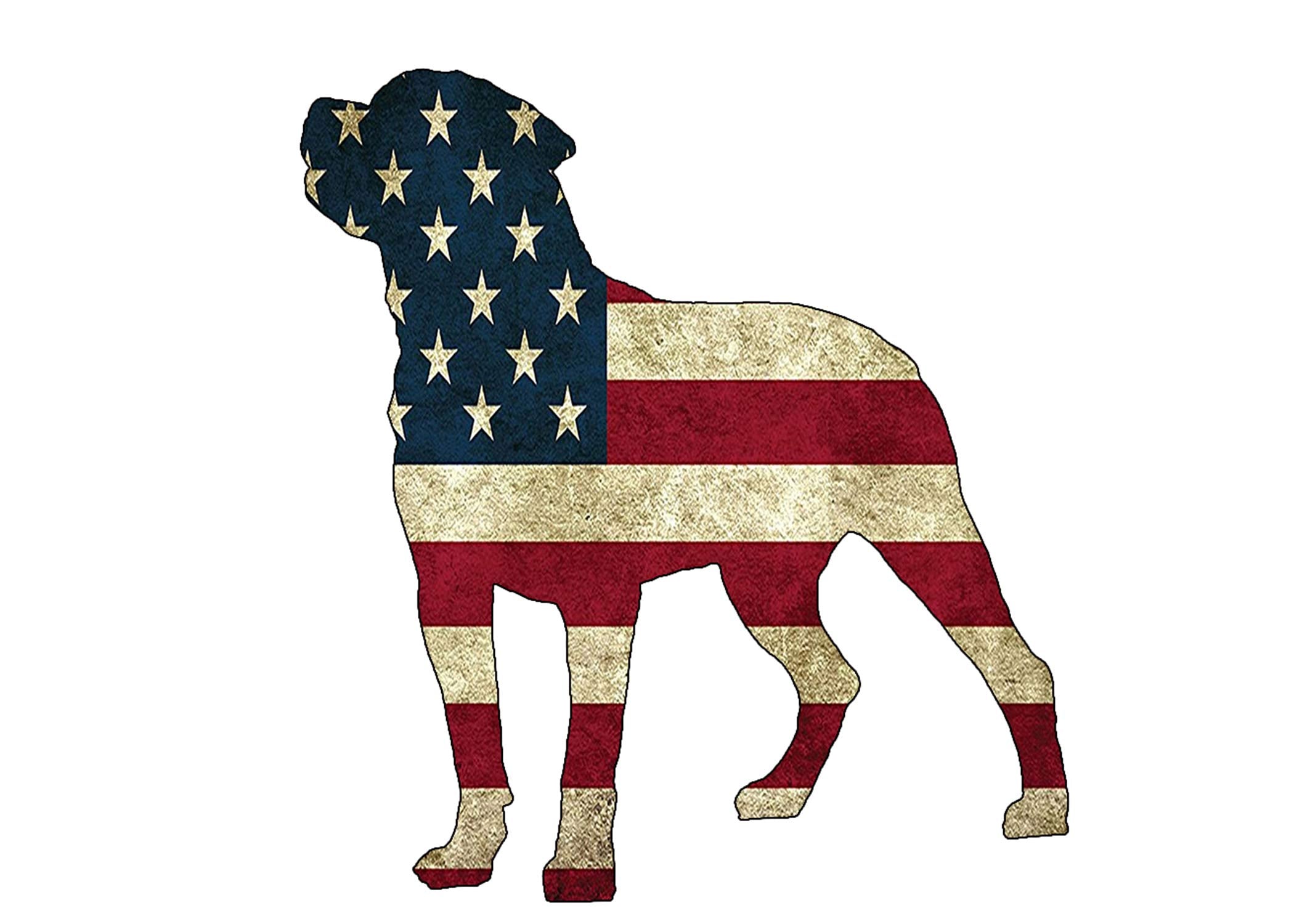 Rogue River Tactical USA Flag Dog Sticker Bumper Car Decal Gift Patriotic American Worn (4x5 Inch)