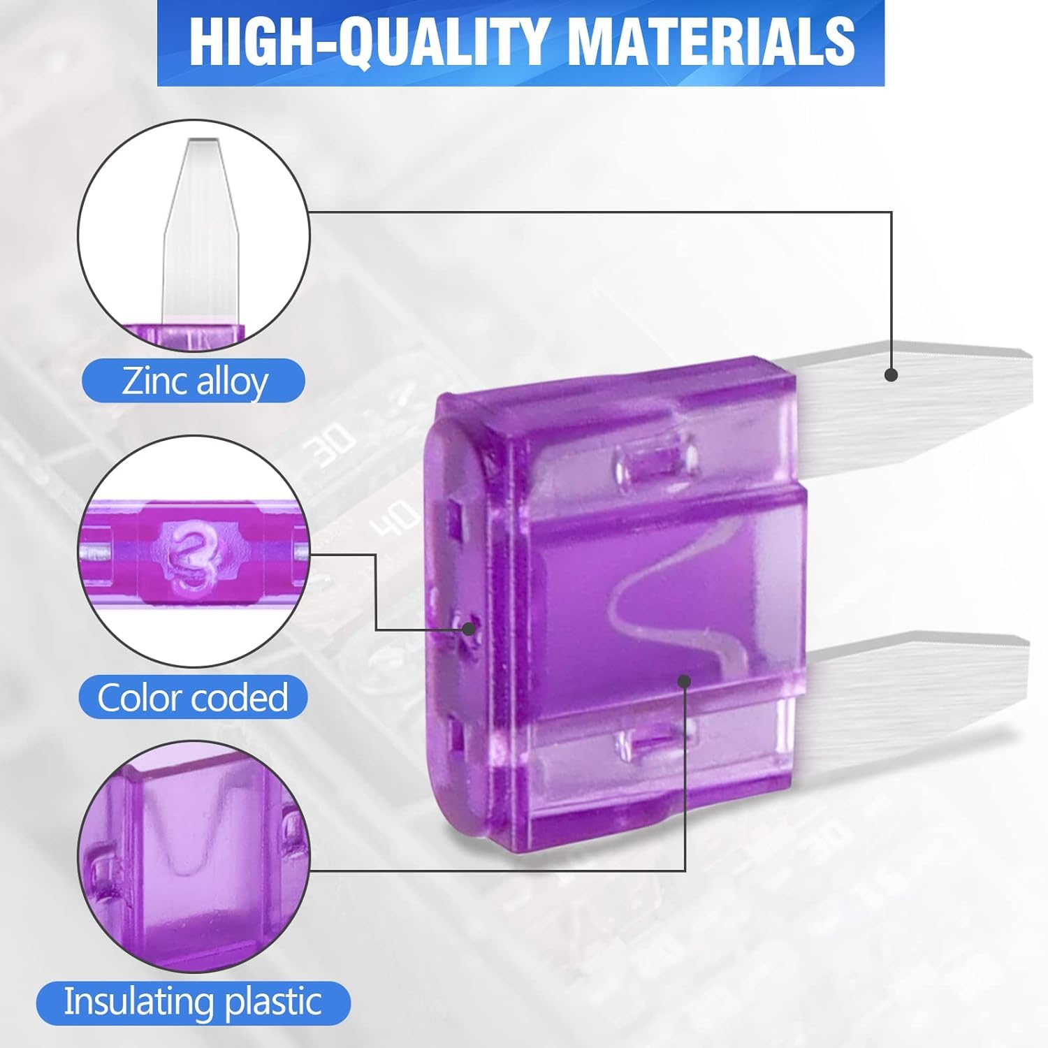 75 Pcs 3Amp Mini Fuse, 3 A Mini Car Blade Automotive Fuses for Car RV Truck SUV Motorcycle Boat