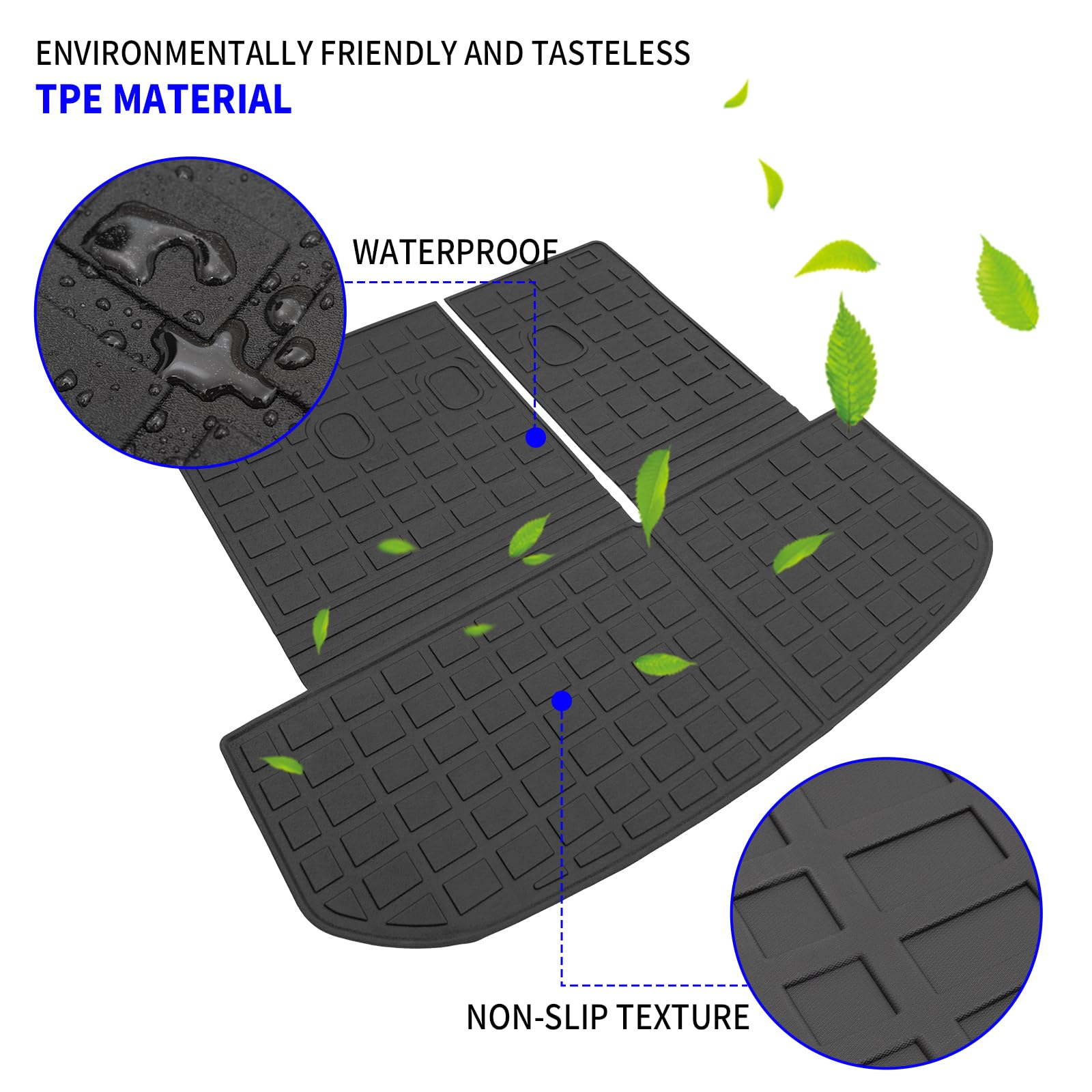 Rongtaod Cargo Mat Compatible With Hyundai Palisade 2020-2025 Trunk Mat Cargo Mat Cargo Liner All Weather Trunk Liner 2024 Palis