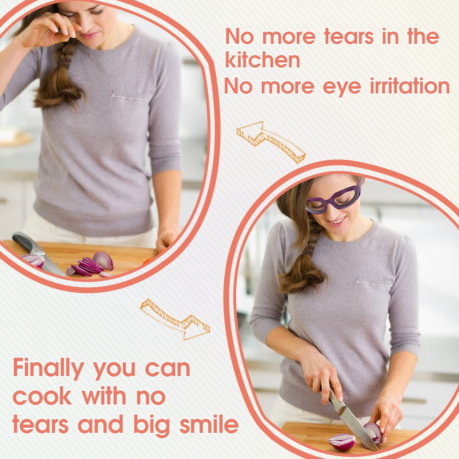 Shenghang Onion Goggles Tear Free Saftey Glasses For Kitchen?Anti-Tear, Dustproof, Anti-Fog, Windproof? (Purple)