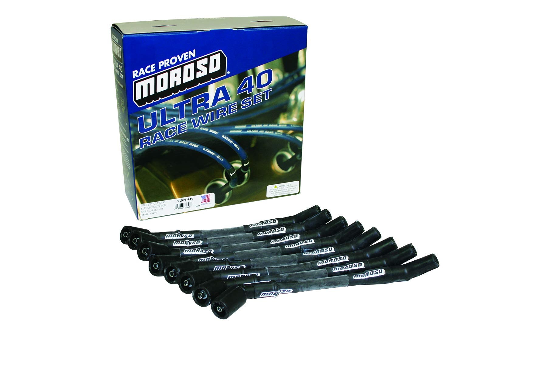 Moroso Ultra 40 Plug Wire Set Black W/Sleeves