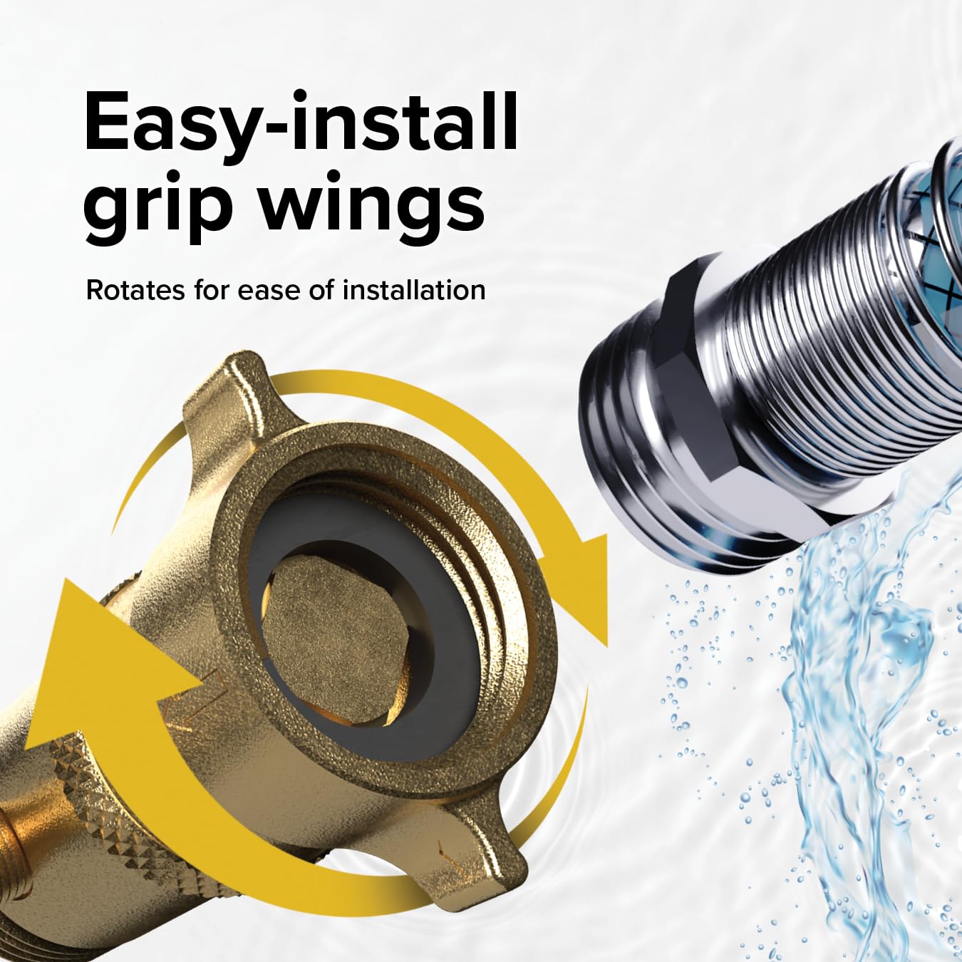 Camco Brass Marine / RV Water Pressure Regulator - Protects RV Kitchen Small Appliances, Plumbing & Hoses - Reduces RV Water Pre