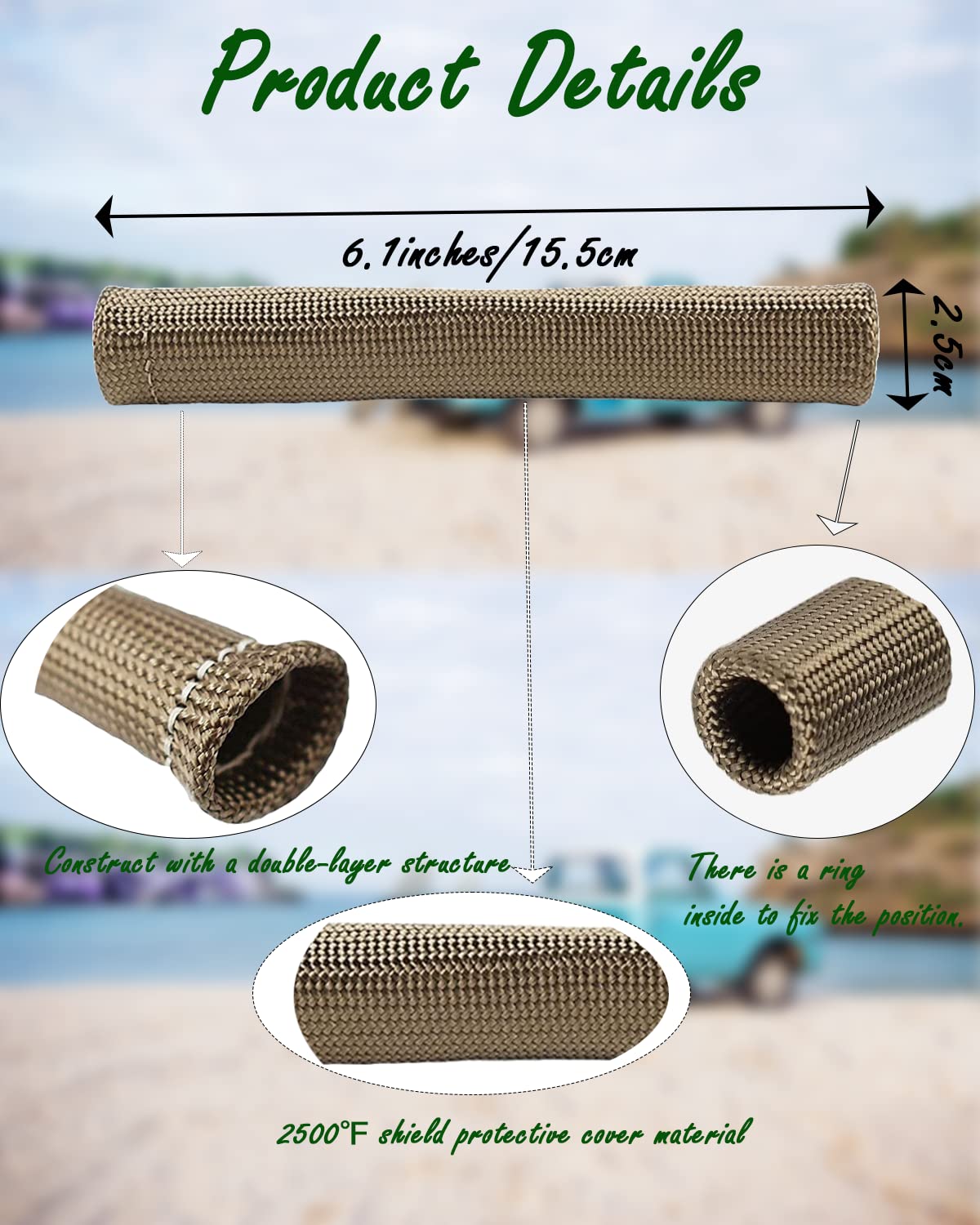 Spark Plug Wire Heat Shield - 8 Pcs 2500 Spark Plug Wire Boots Protector, 6 Inches Spark Plug Heat Sleeve Protection Cover Repla