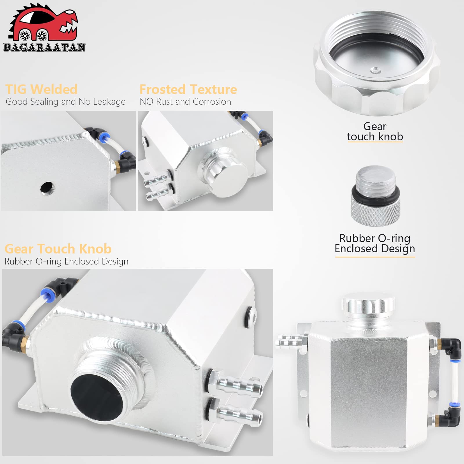 BAGARAATAN Universal 1L Coolant Radiator Tank,Coolant Overflow Tank radiator Overflow Tank,Expansion Tank Recovery Water Tank Re