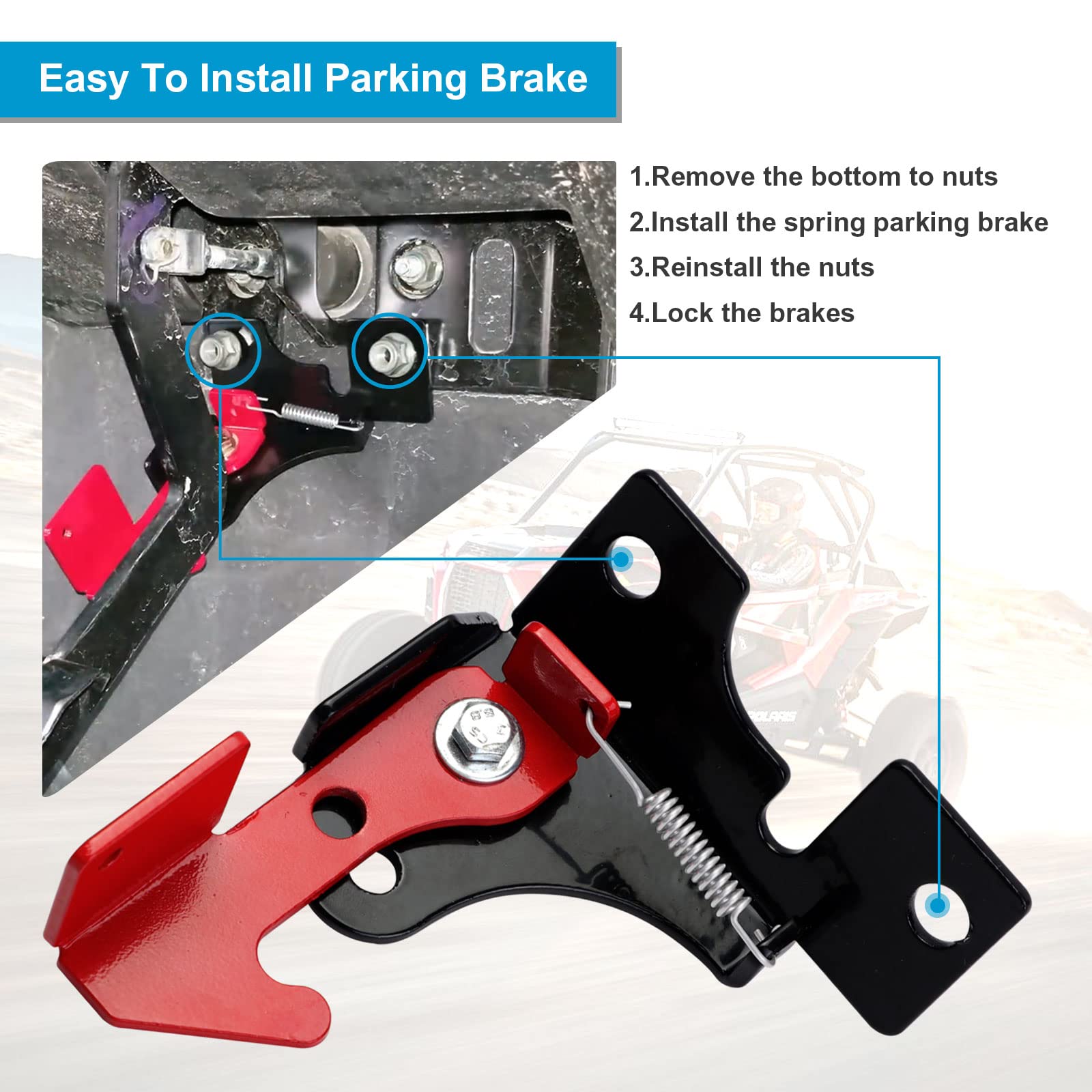 Spring Parking Brake Compatible With Polaris Rzr All Mondel,Polaris Ranger 800,900,1000,Xp900,Xp1000,Turbo S Accessories