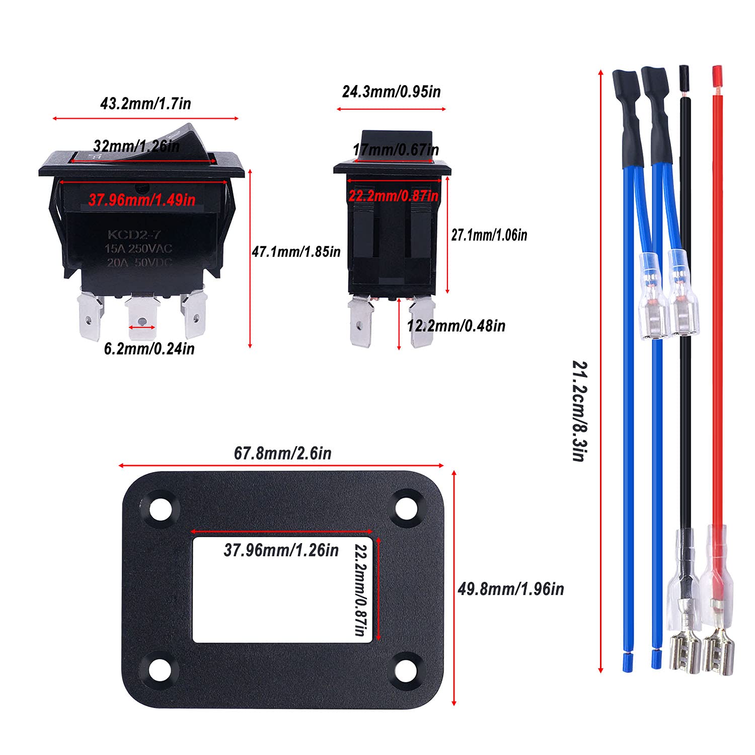 Weideer Rv Jacks Switch Leveling Reverse Polarity Rocker Switch 20A 12V Dc Power Stabilizer Switch Harness Screws For Camper 5Th
