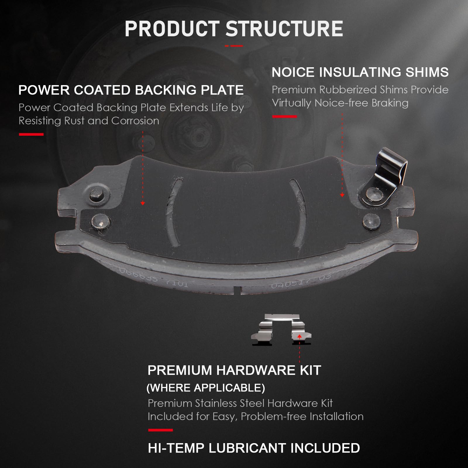 Cciyu D507 Professional Ceramic Front Brake Pads Set Fit For 91-92 For Saturn Sc,93-02 For Saturn Sc1,Sc2,91-02 For Saturn Sl,91
