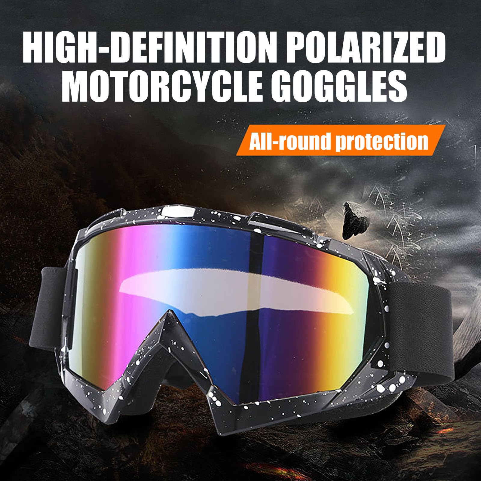 immoono 4Pcs Set, Dirt Bike Goggles with Face Cover Motorcycle Goggles ATV Motocross Riding Offroad Goggles for Adults Men Women