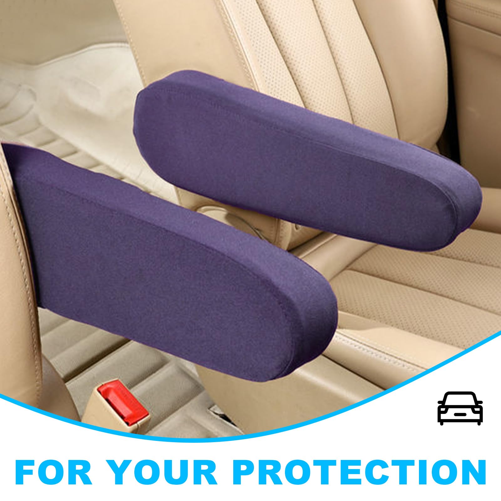 Kewucn 2 Pcs Car Front Seat Armrest Covers, Elastic Fabric Auto Seat Armrest Protectors, Universal Seat Arm Rest Cover Replaceme