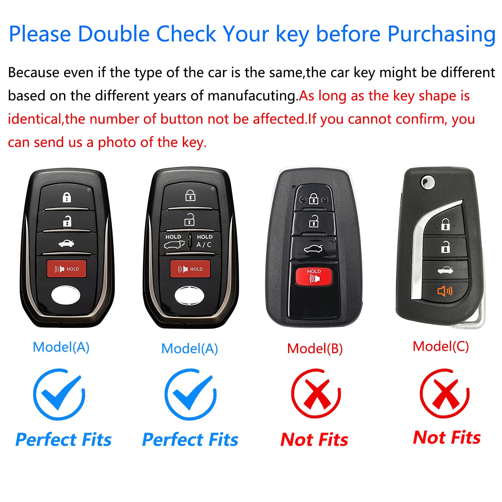 Ocezbiis For Toyota Key Fob Cover,Keychain,Zinc Alloy Protection Car Key Case For Venza Rav4 Prime Sienna Land Cruiser Fortuner