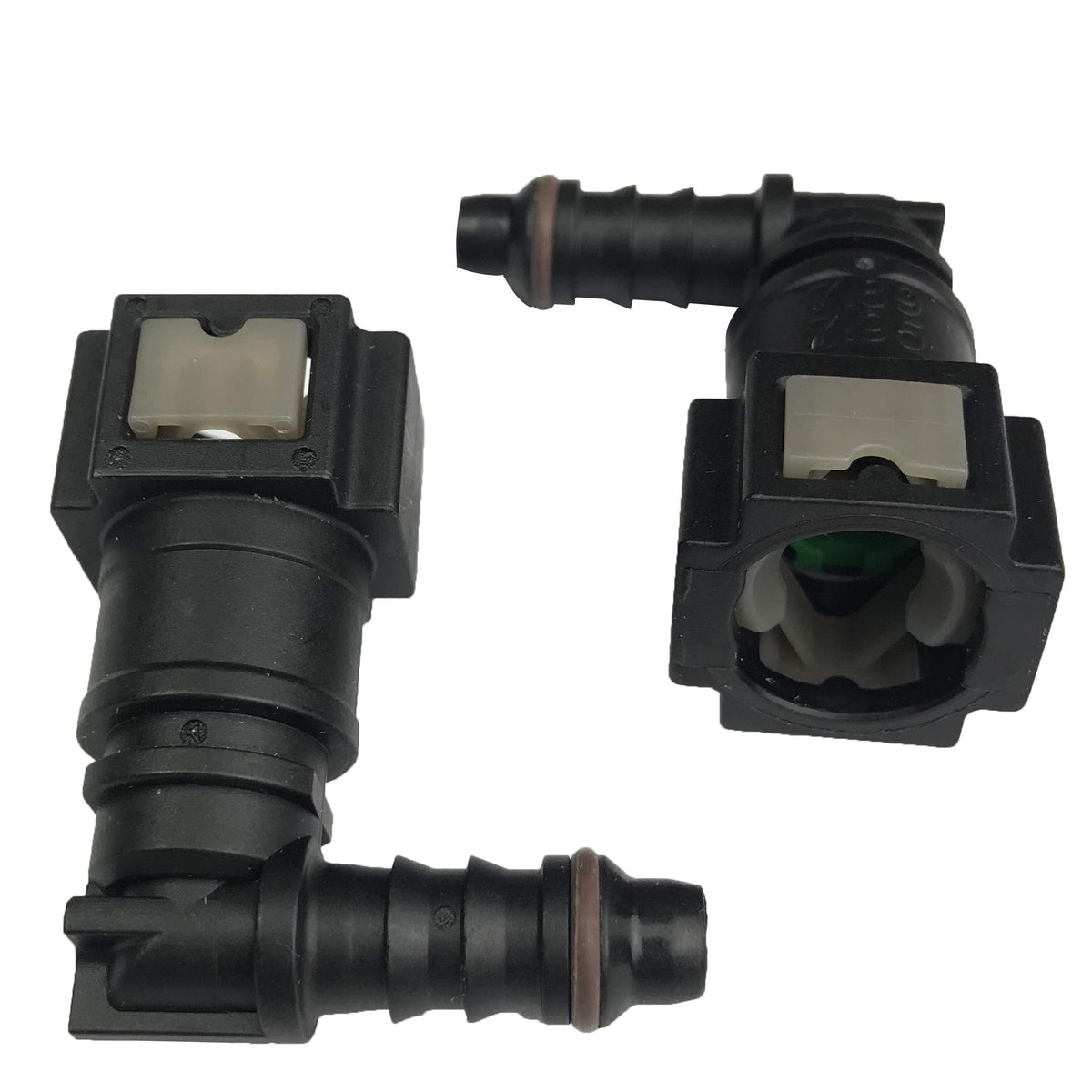 Fuel Line Connector Female Bundy To Hose Barb 90 Degree Quick Release Connect For 1/4'' Steel To 1/4 Id 5/16 Od Nylon Tubing