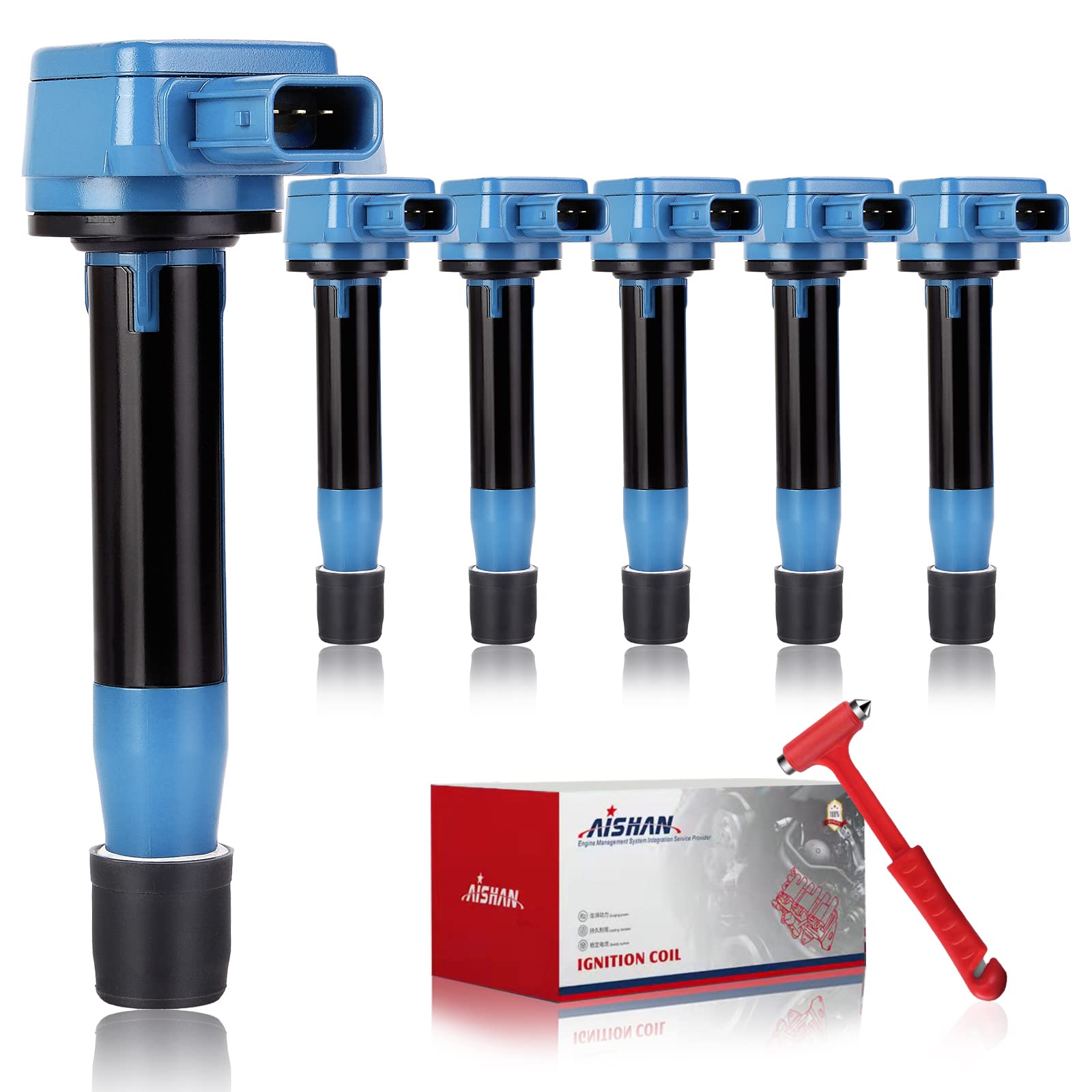 Aishan Set Of 6 Ignition Coil Pack Compatible With Honda Accord Odyssey 3.0L 3.2L 3.5L V6 Acura Tl Cl Rl Lx Ex V6 Vue | Replace#