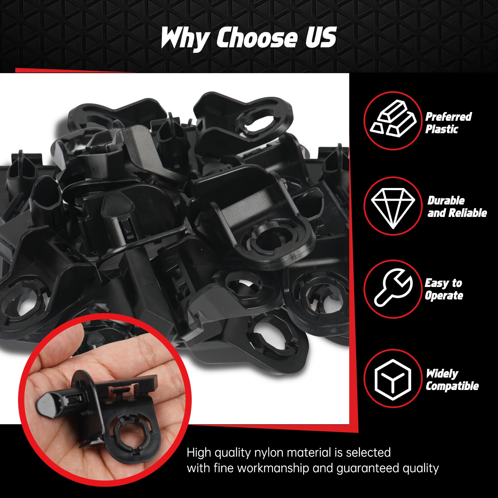 OTUAYAUTO 10 Sets 20PCS Front Bumper Fender Liner Clips - Pin Fasteners Replacement for Toyota Camry Corolla Sienna Venza, Lexus