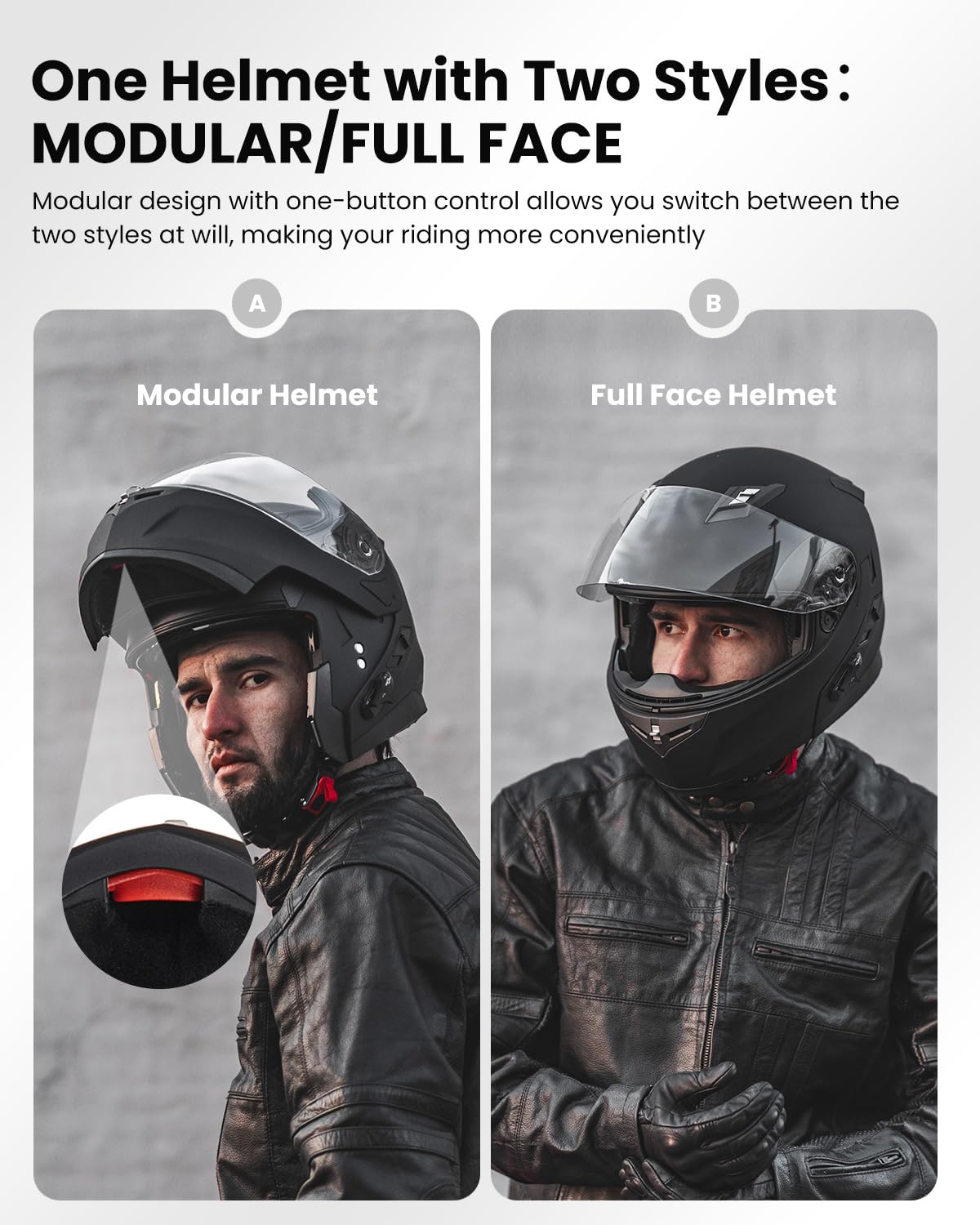 Ilm Bluetooth Integrated Modular Flip Up Full Face Motorcycle Helmet Sun Shield Mp3 Intercom Model 953 (Xxl, Matte Black)