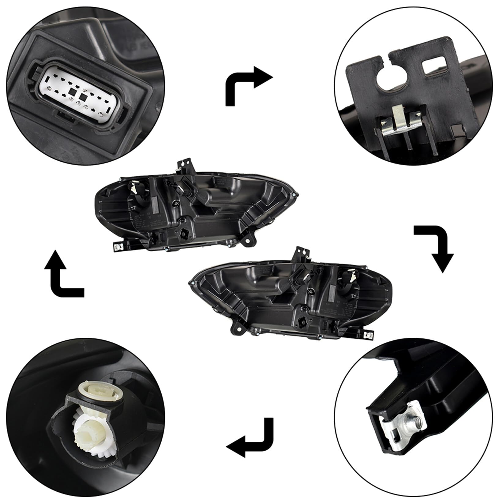 Lablt Headlights Front Head Lamps Replacement For 2018-2020 Mustang Headlight Assembly Projector Driver And Passenger Side