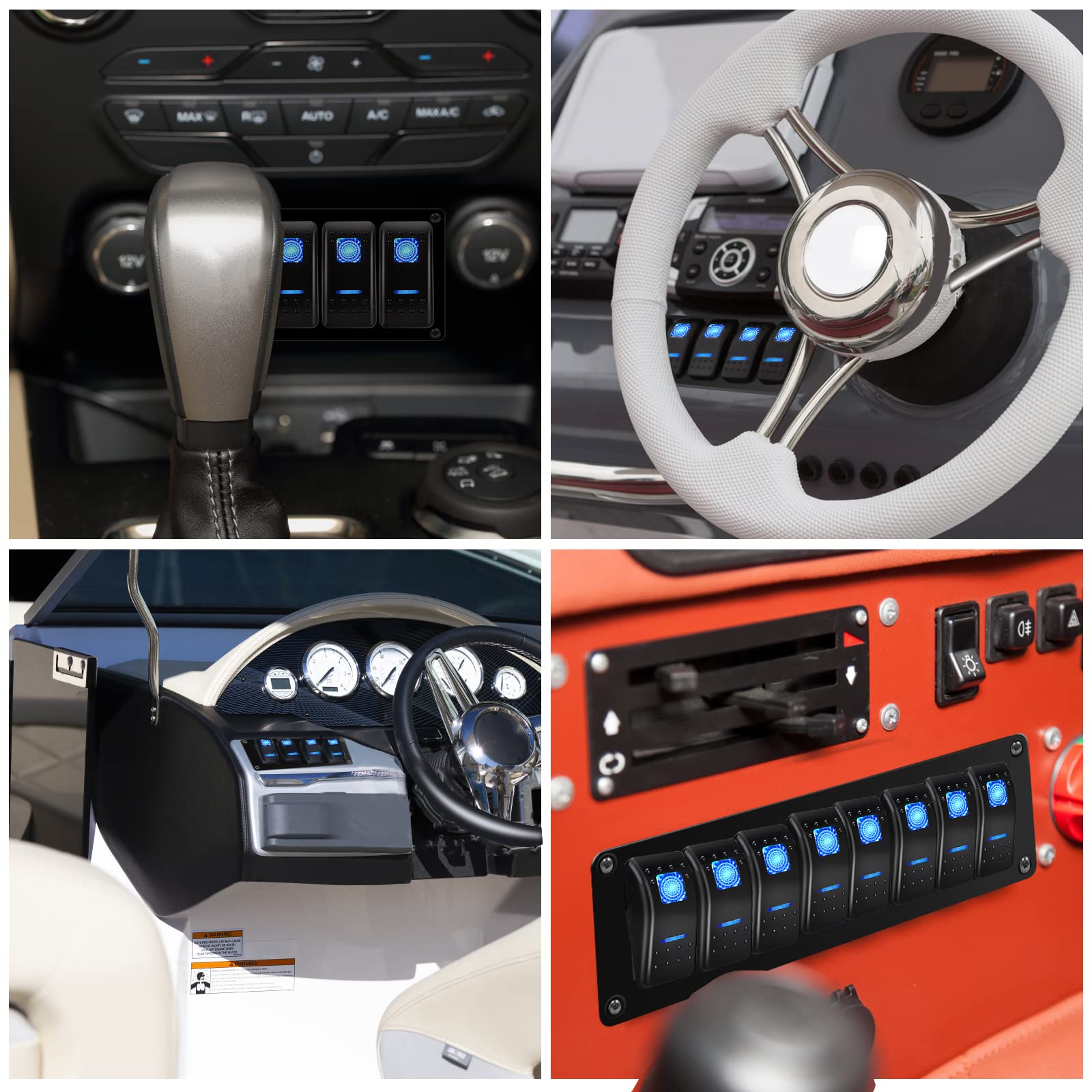 Rocker Switch Panel Housing Holder For Car Boat Rv Truck - Anodized Aluminium