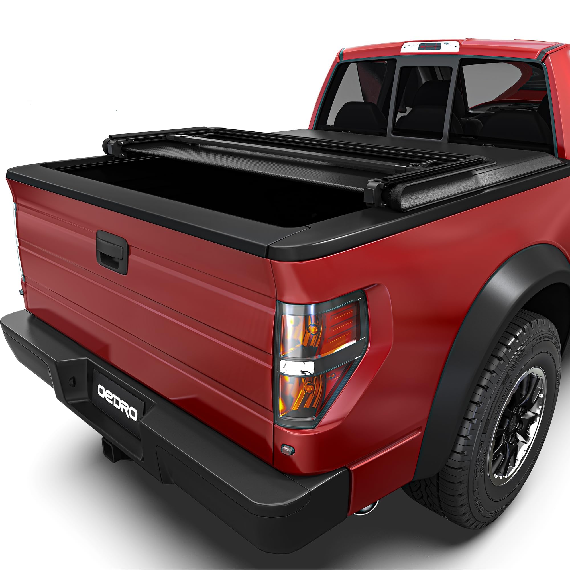 Oedro Upgraded Soft Tri-Fold Truck Bed Tonneau Cover On Top Compatible With 2009-2014 Ford F150 F-150 With 5.5Ft Bed