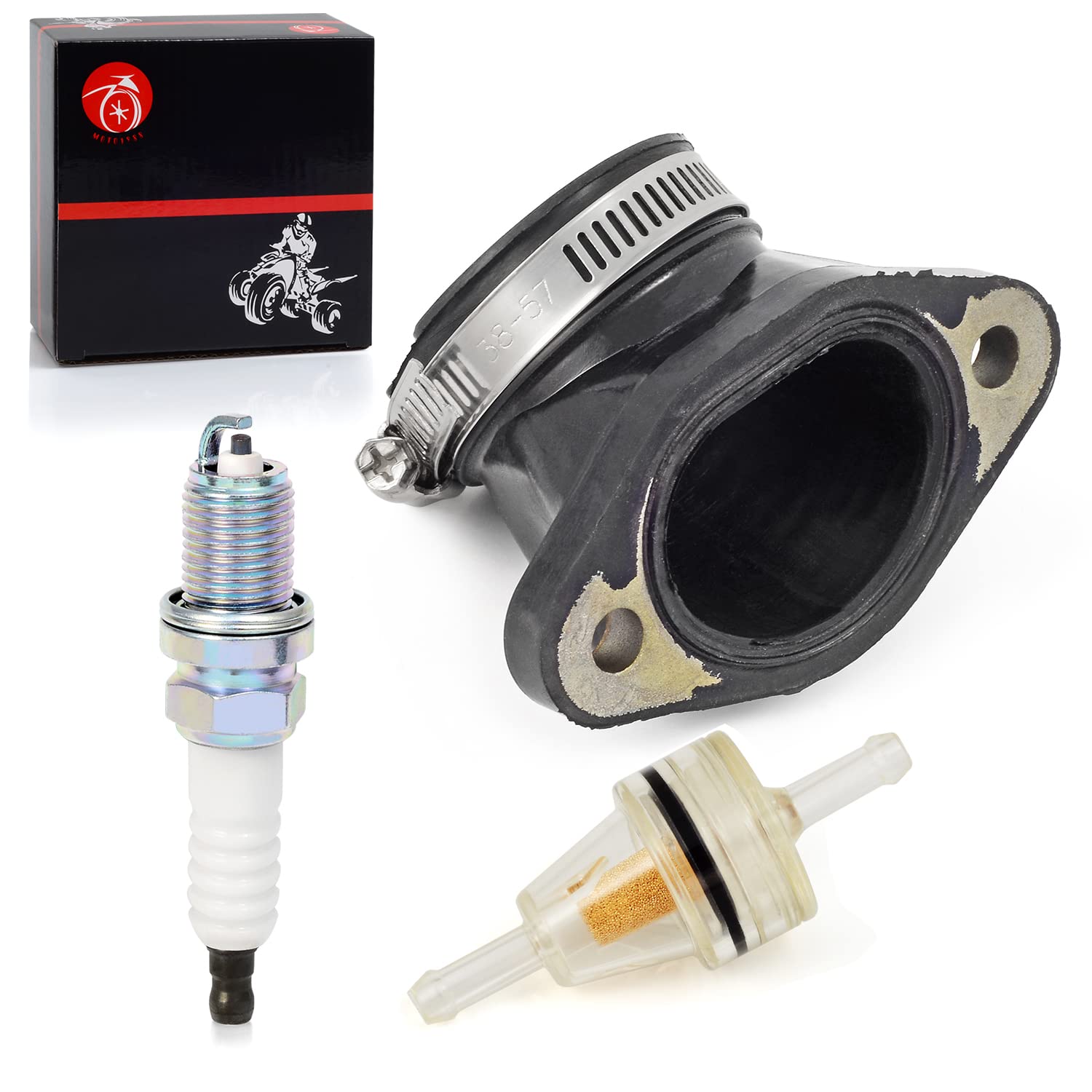 Carb Intake Manifold Boot Spark Plug For Polaris Sportsman 500 4X4 6X6(No-Ho)Magnum 425 500 Big Boss 500 Ranger 400 Sportsman 33