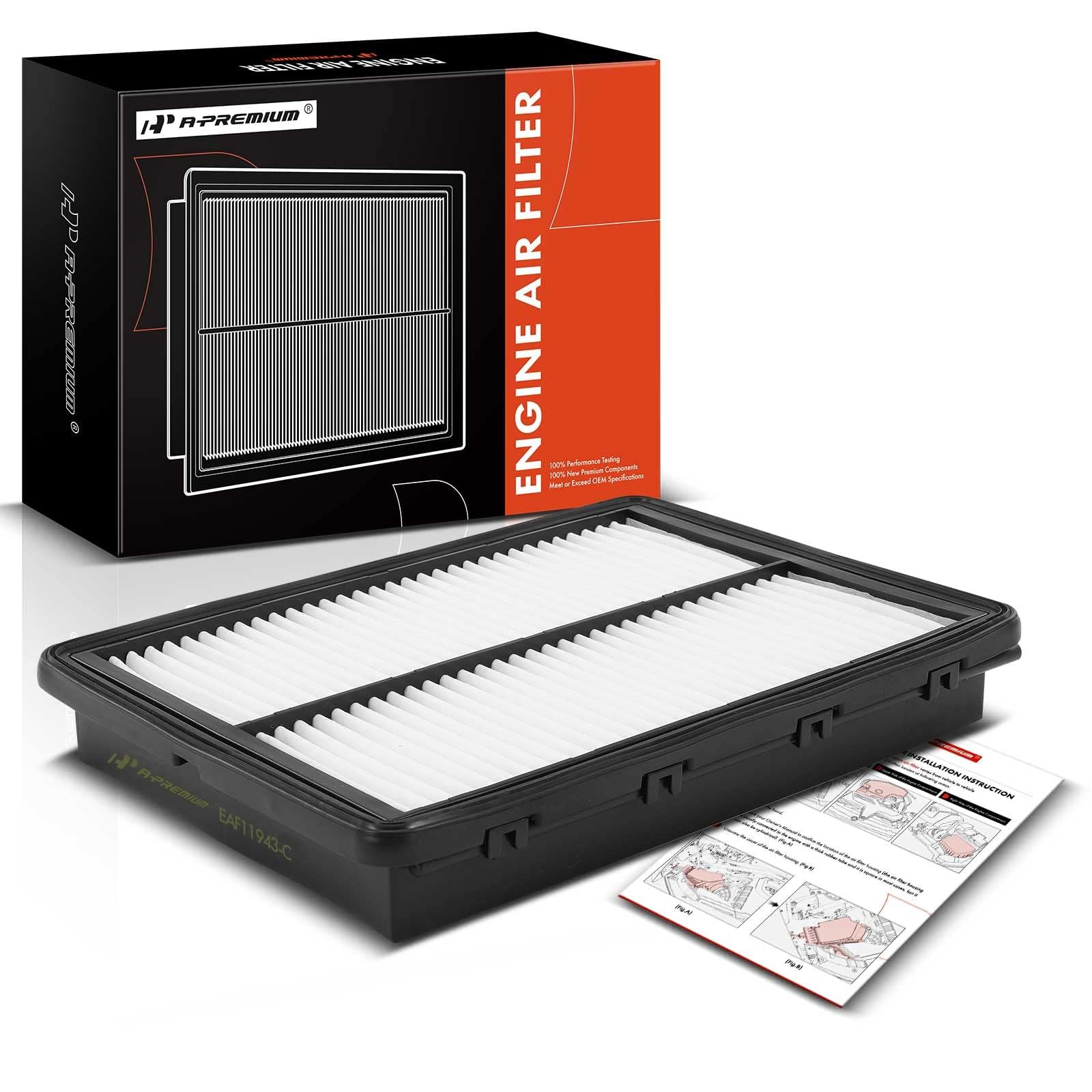 A-Premium Engine Air Filter Compatible with Hyundai Santa Fe 2019-2020, Palisade, Santa Fe Sport & Kia Sedona 2015-2021, Sorento