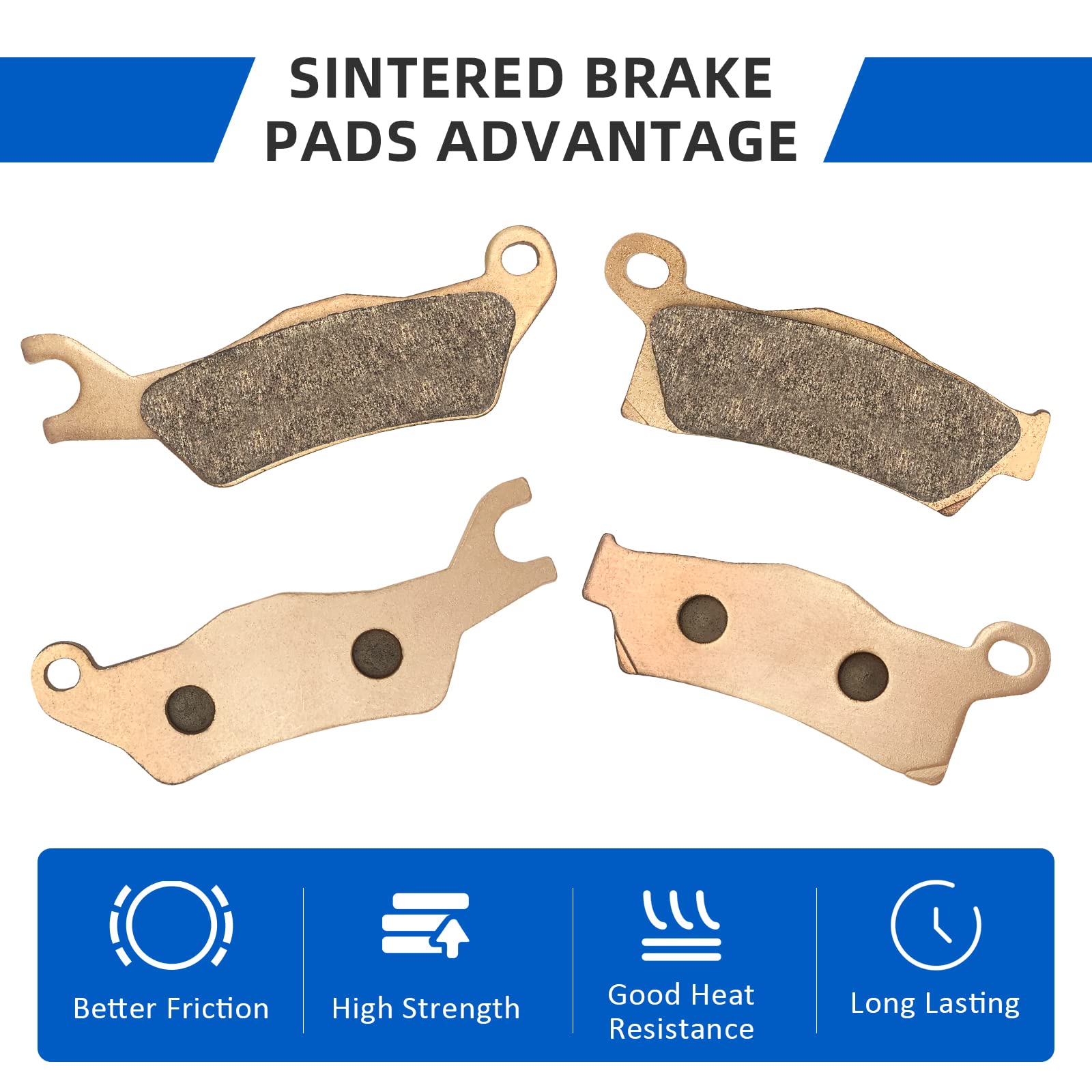 Front & Rear Brake Pads Sintered For Can Am Renegade 500/570/650/800/850/1000 2012-2021 Outlander 6X6 450/650/1000, Oem# 715900248 715900249 705601014 705601015