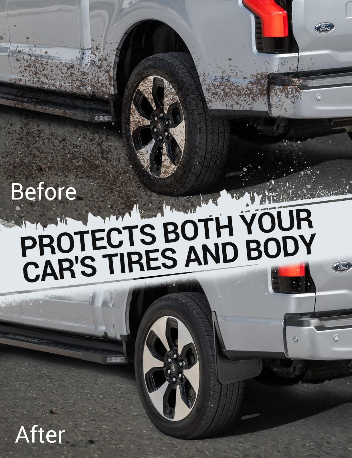 Ecarzo Mud Flaps For F150 Lightning Accessories 2022 2023 2024 2025 All Weather Mud Splash Guards No Drilling Required Mudflap F